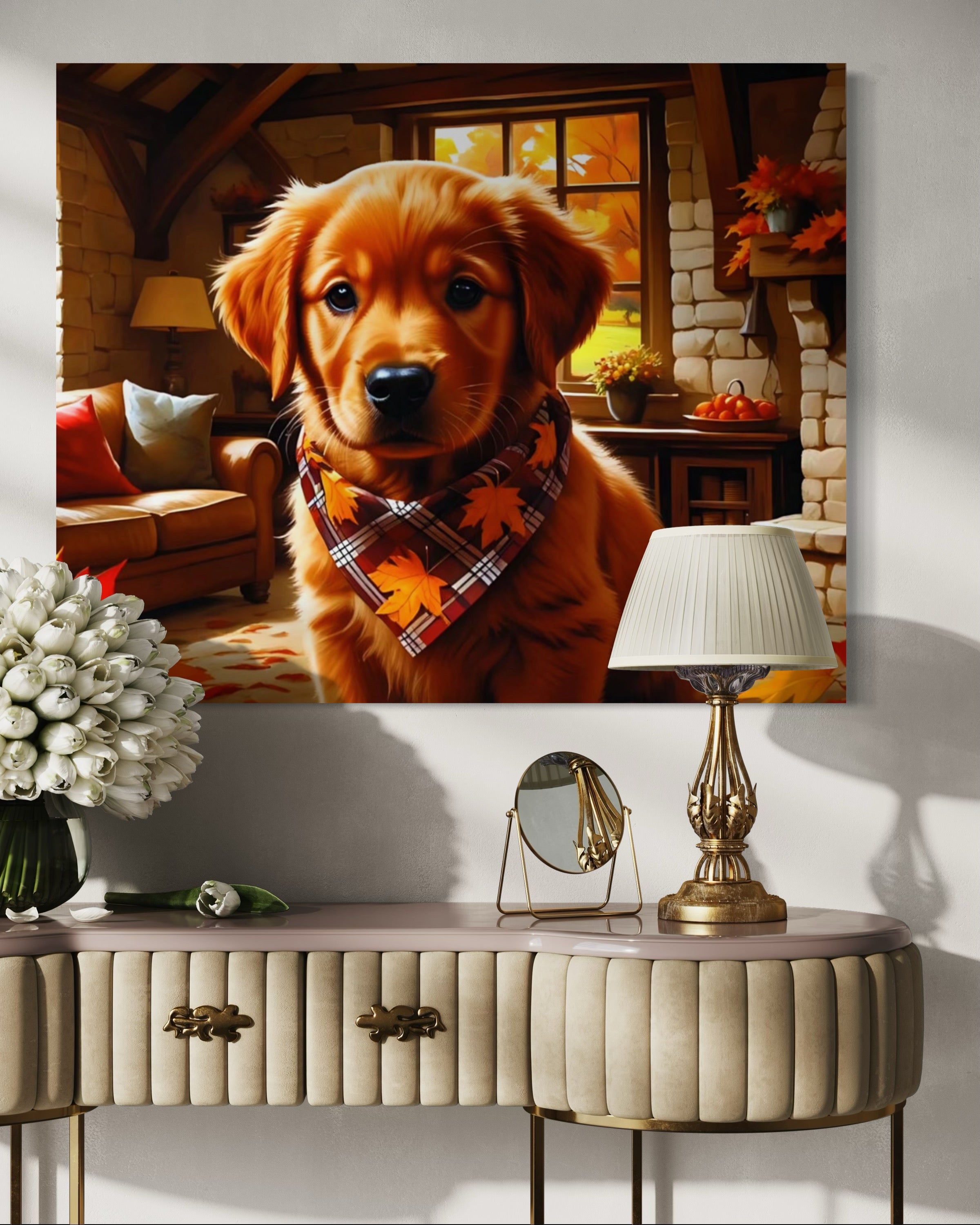 Autumn Red Golden Retriever Puppy