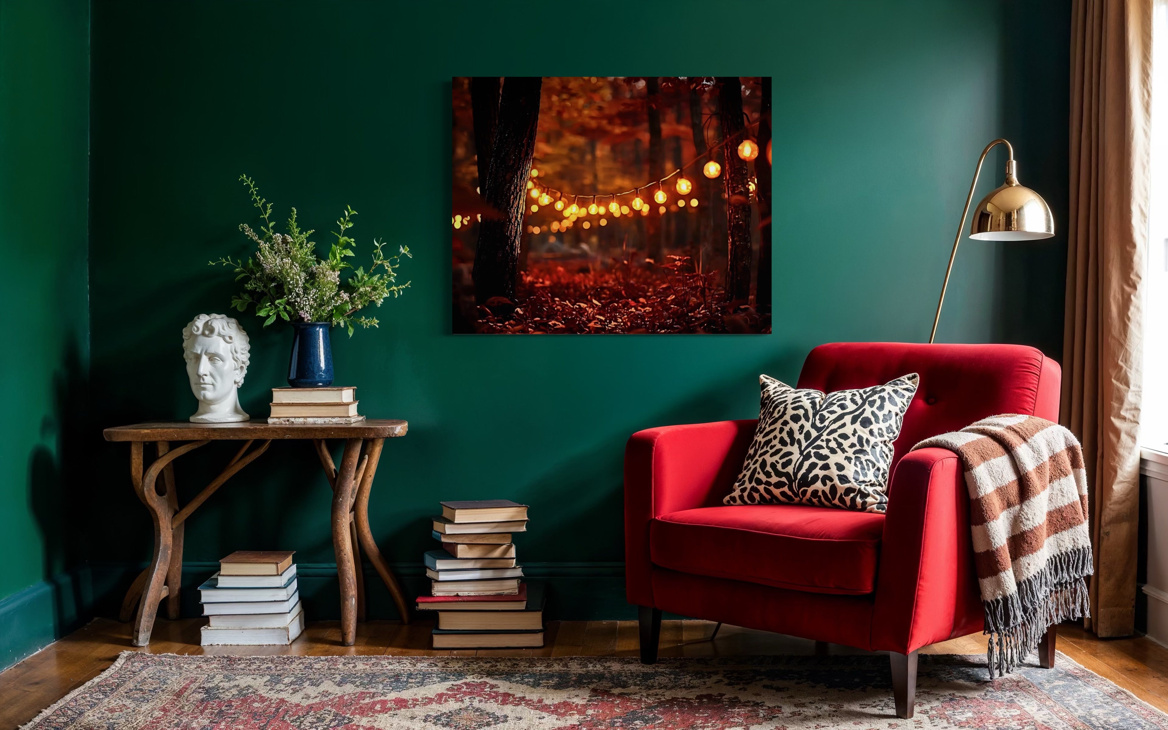 Lights in the Fall Forest Museum Print