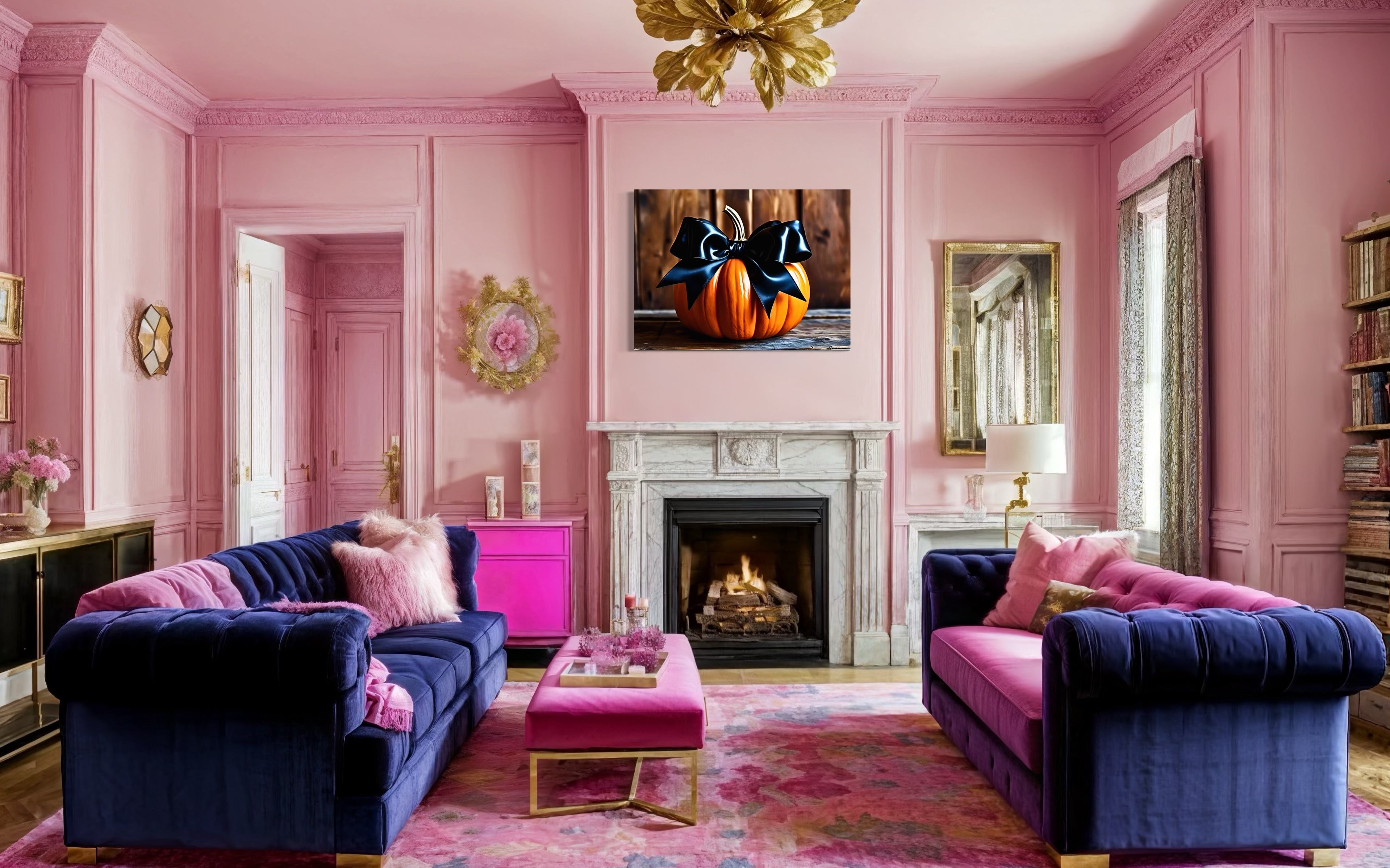 Pumpkin with Black Satin Bow