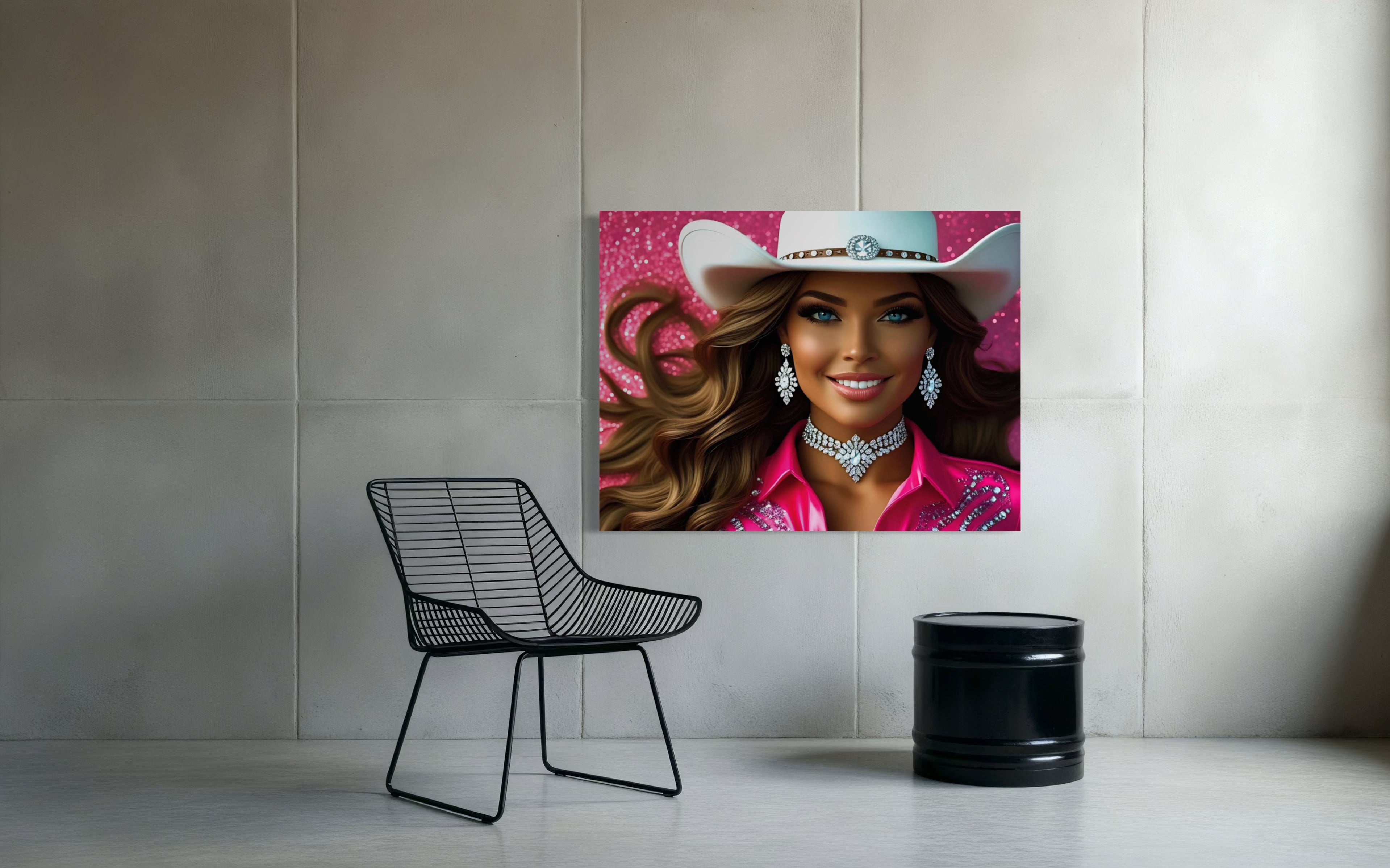 Cowgirl Princess - Brown Hair Museum Print