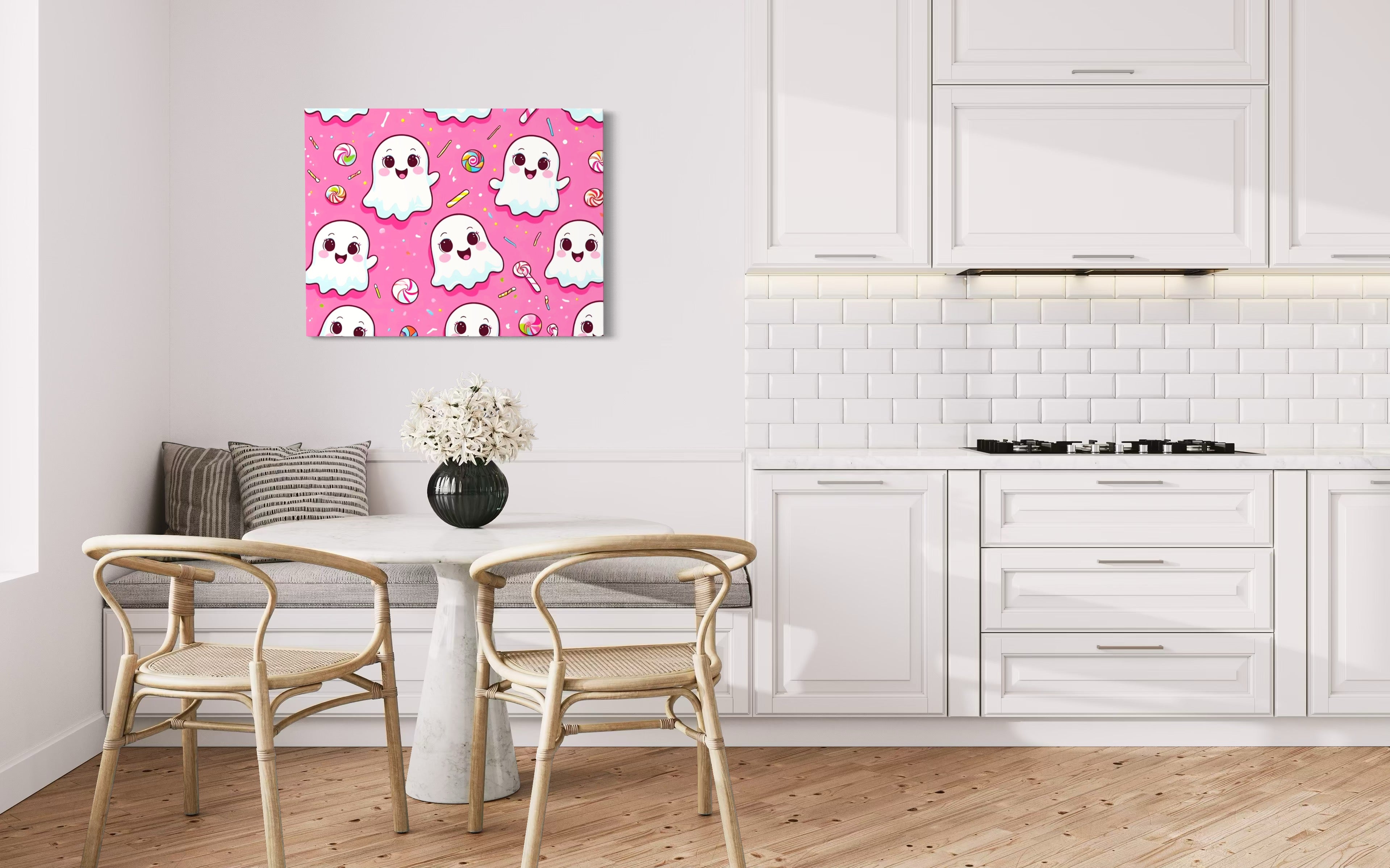 Ghost and Candy Pattern on Pink