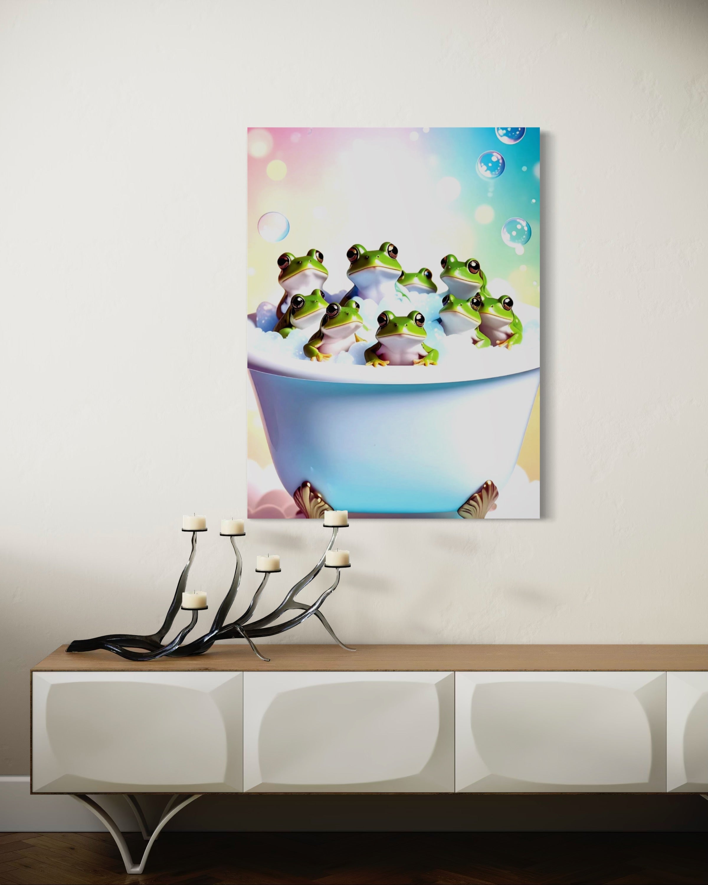Froggy Bubble Bath Museum Print