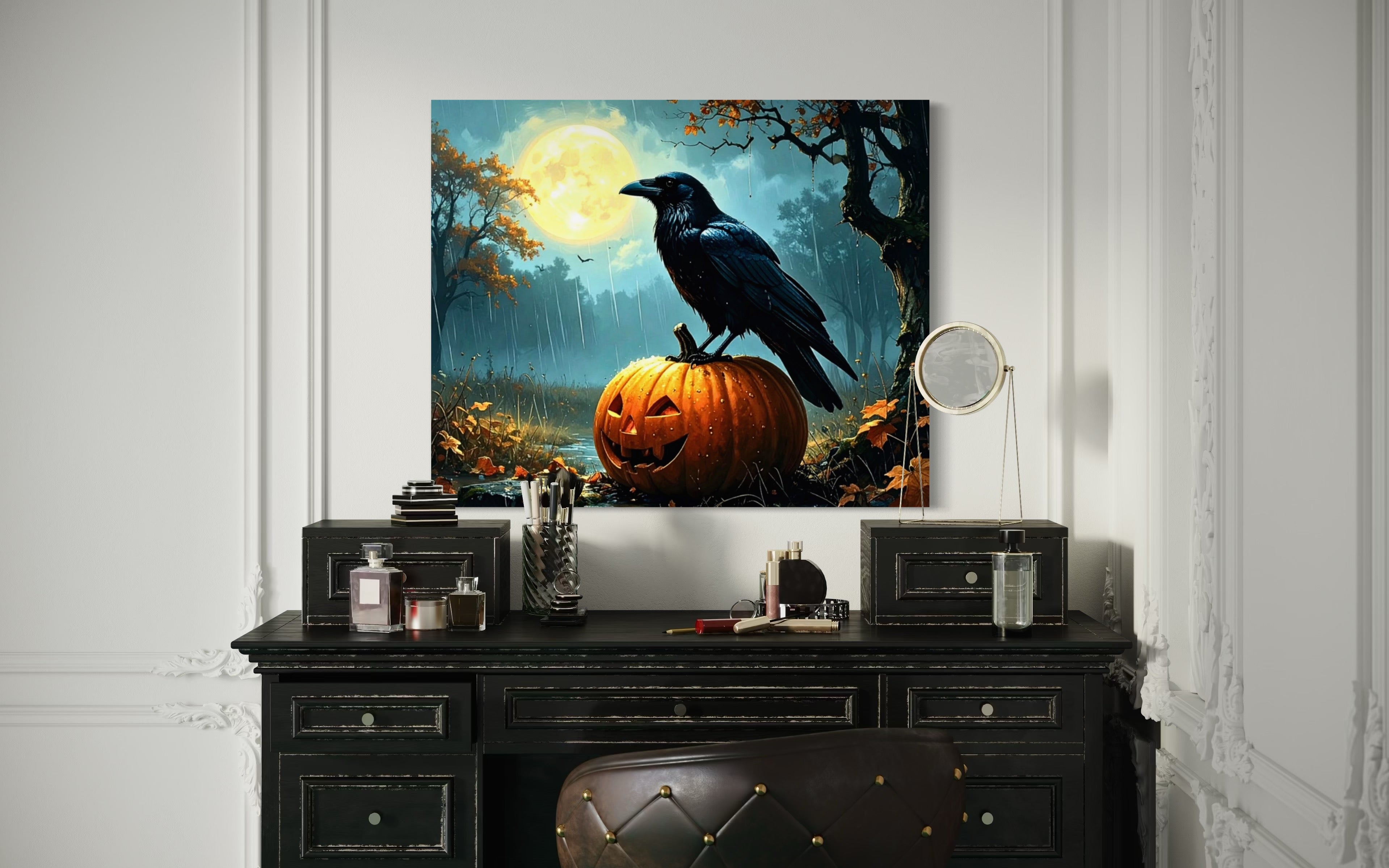 Crow on Jack O Lantern