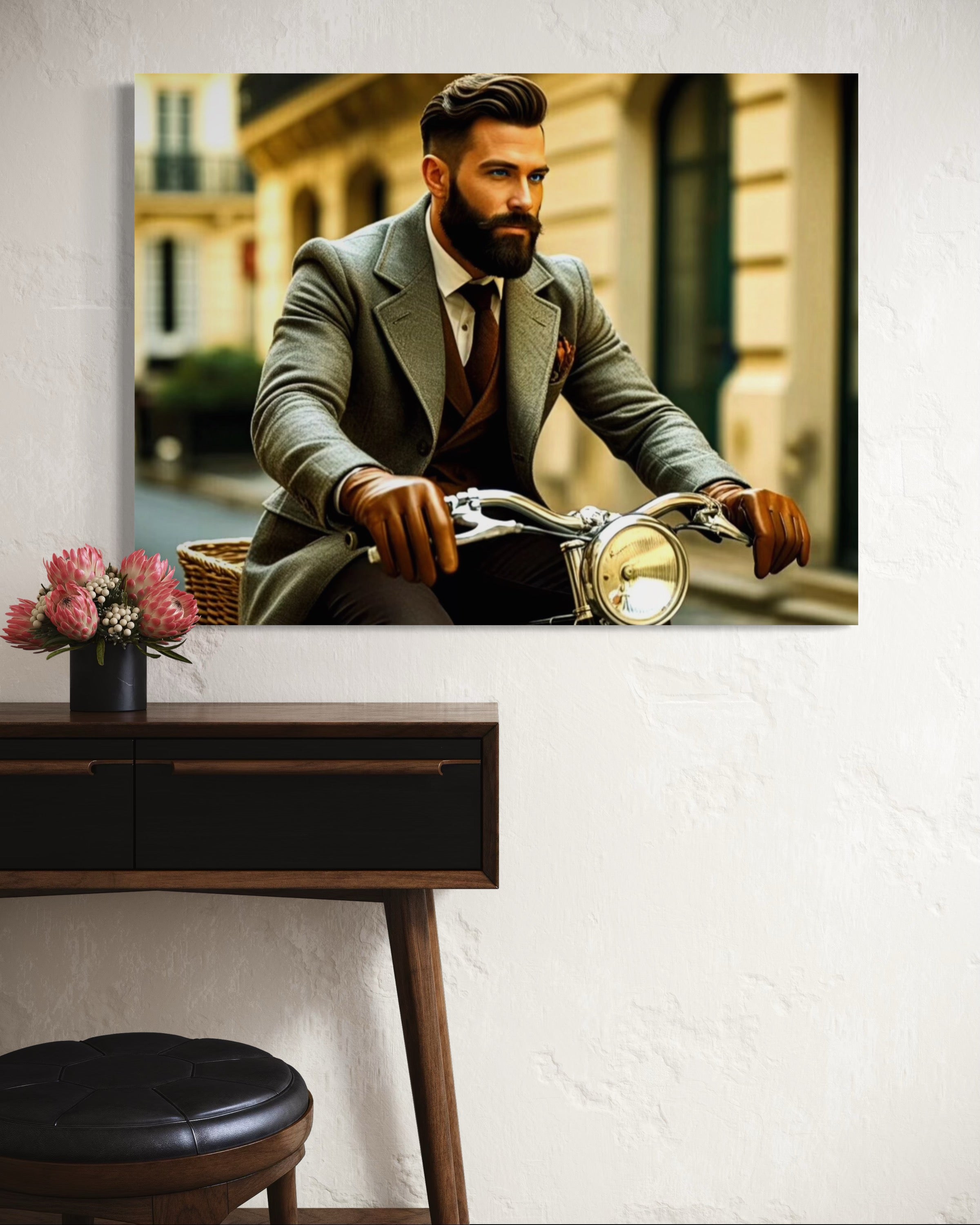 Men's Vintage Bike with Light Museum Print