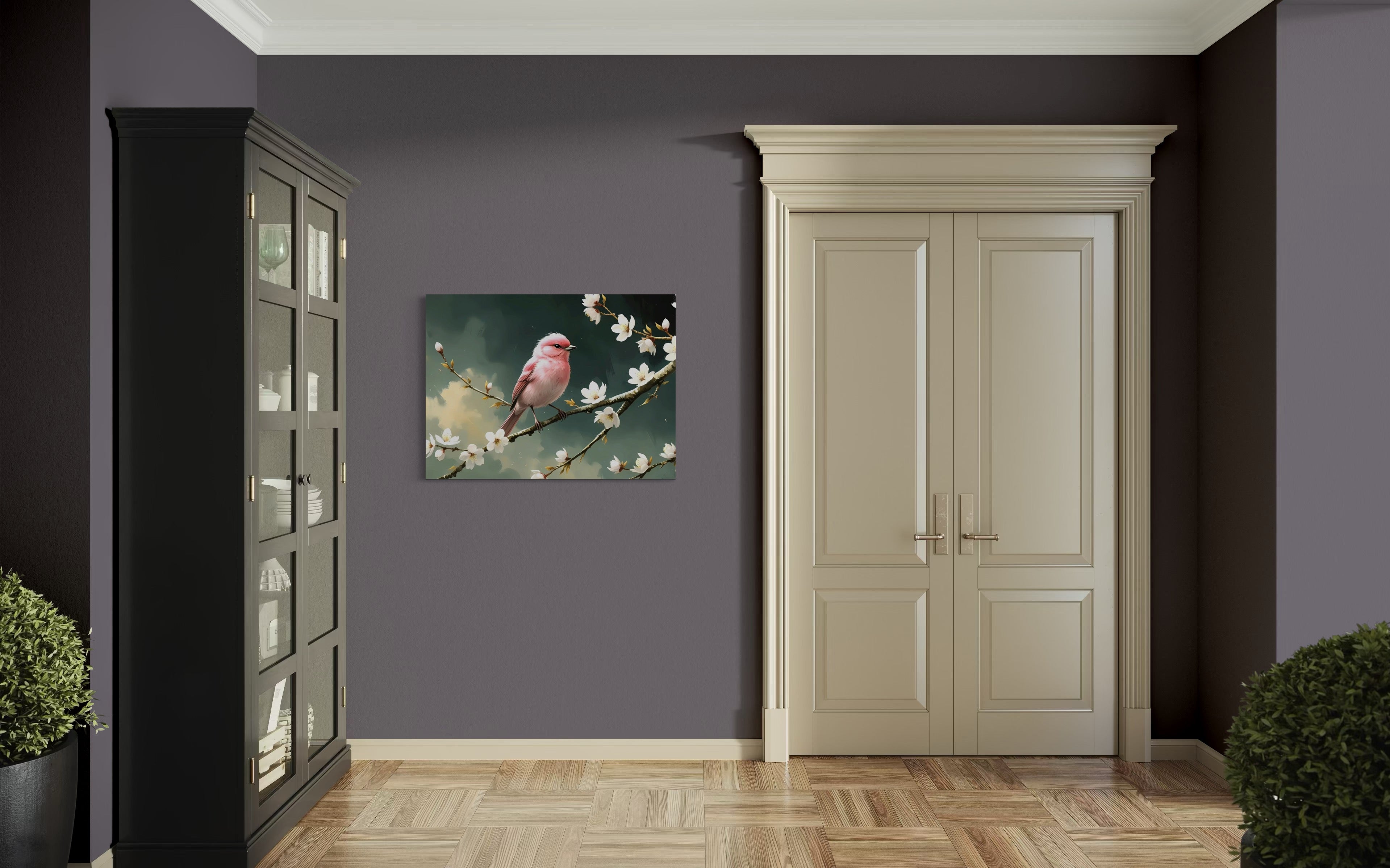 Bubblegum Bird with Blossoms Museum Print