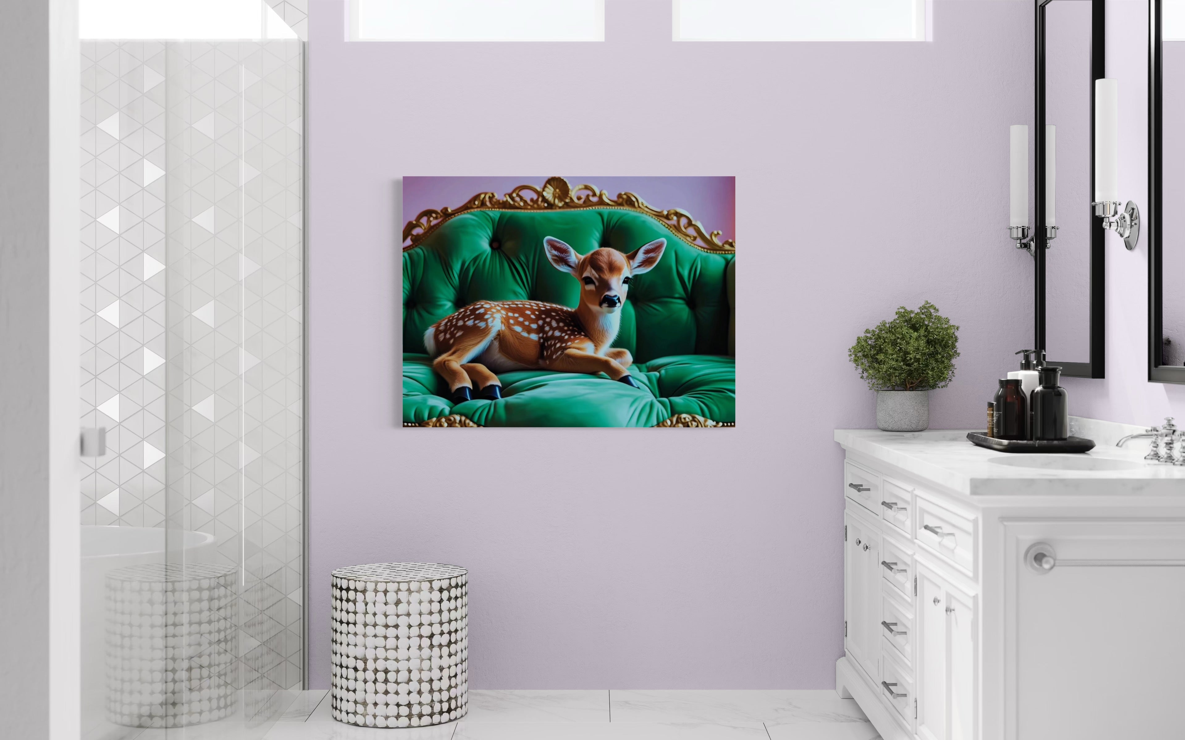 Baby Deer Resting Museum Print