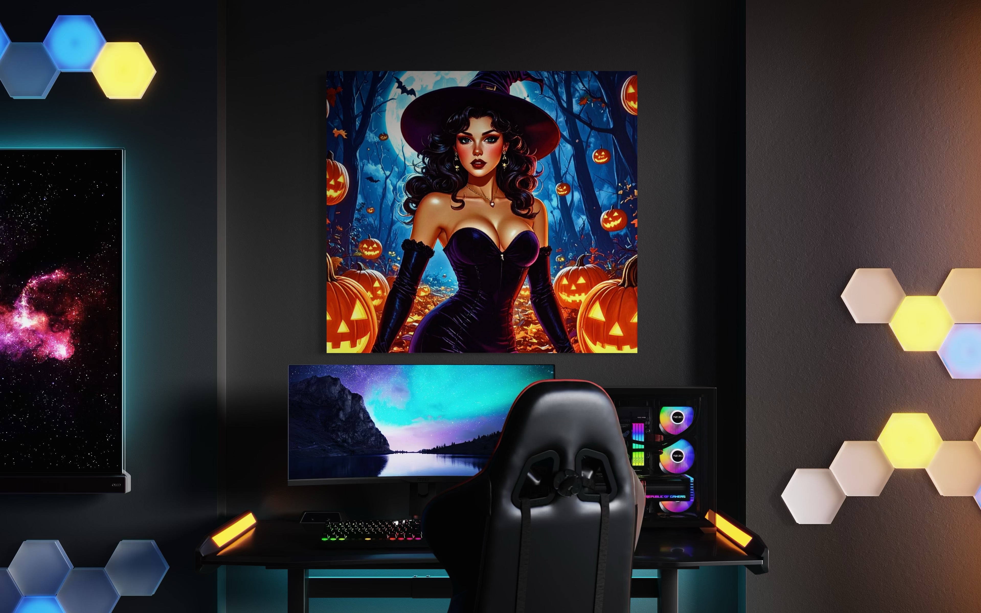 Retro 1950's Brunette Witch Museum Print