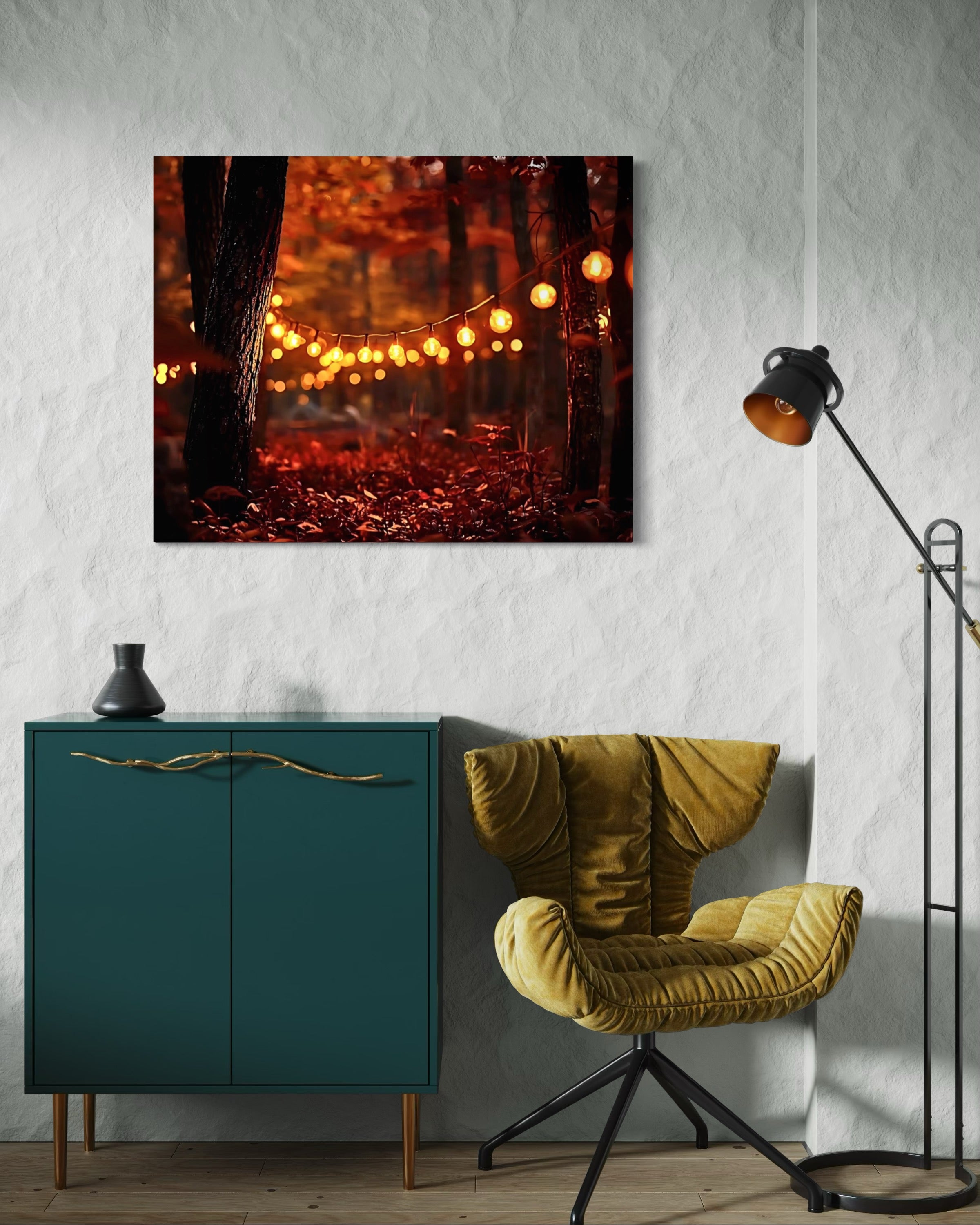 Lights in the Fall Forest Museum Print