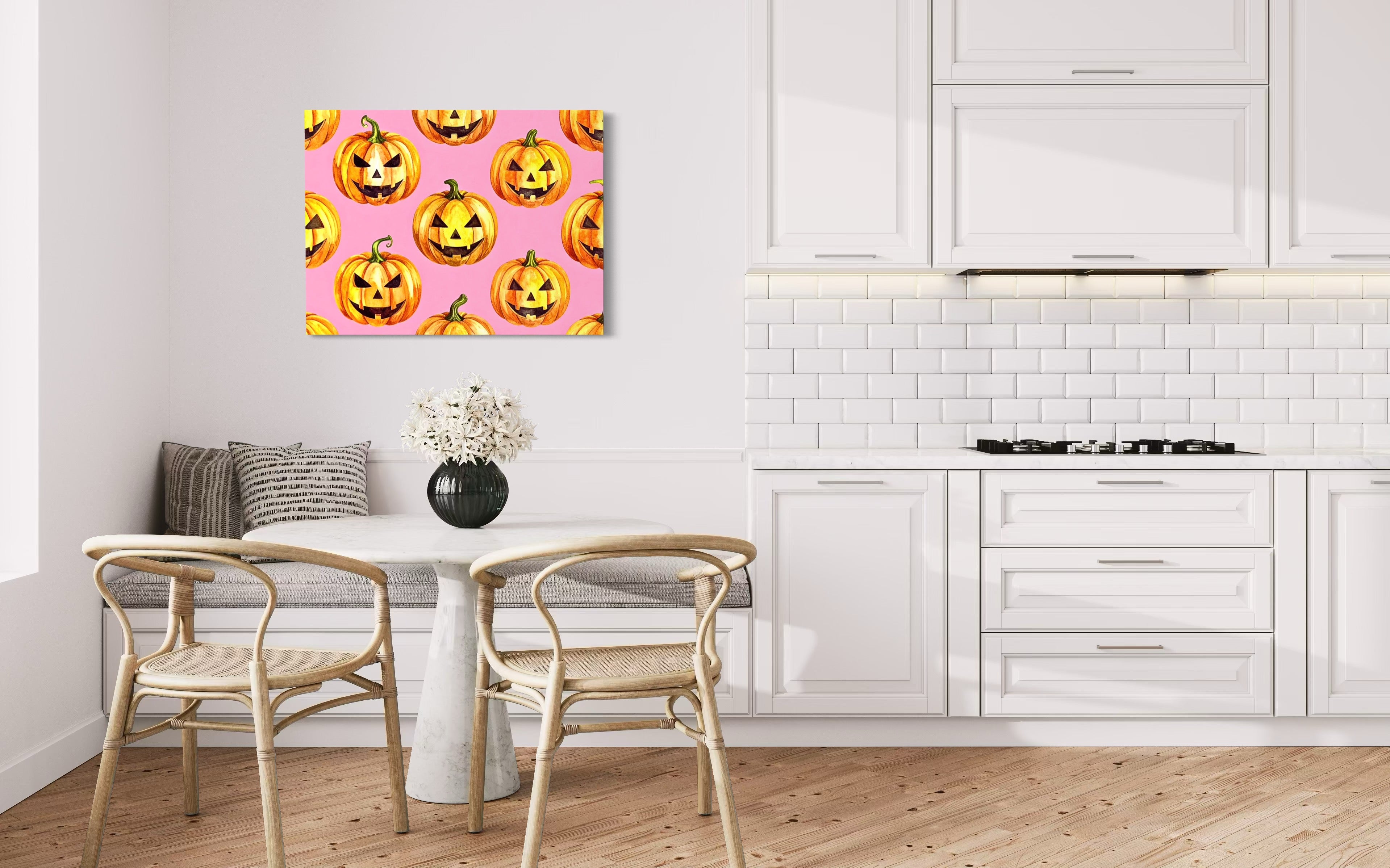 Jack O Lantern Pattern on Pink