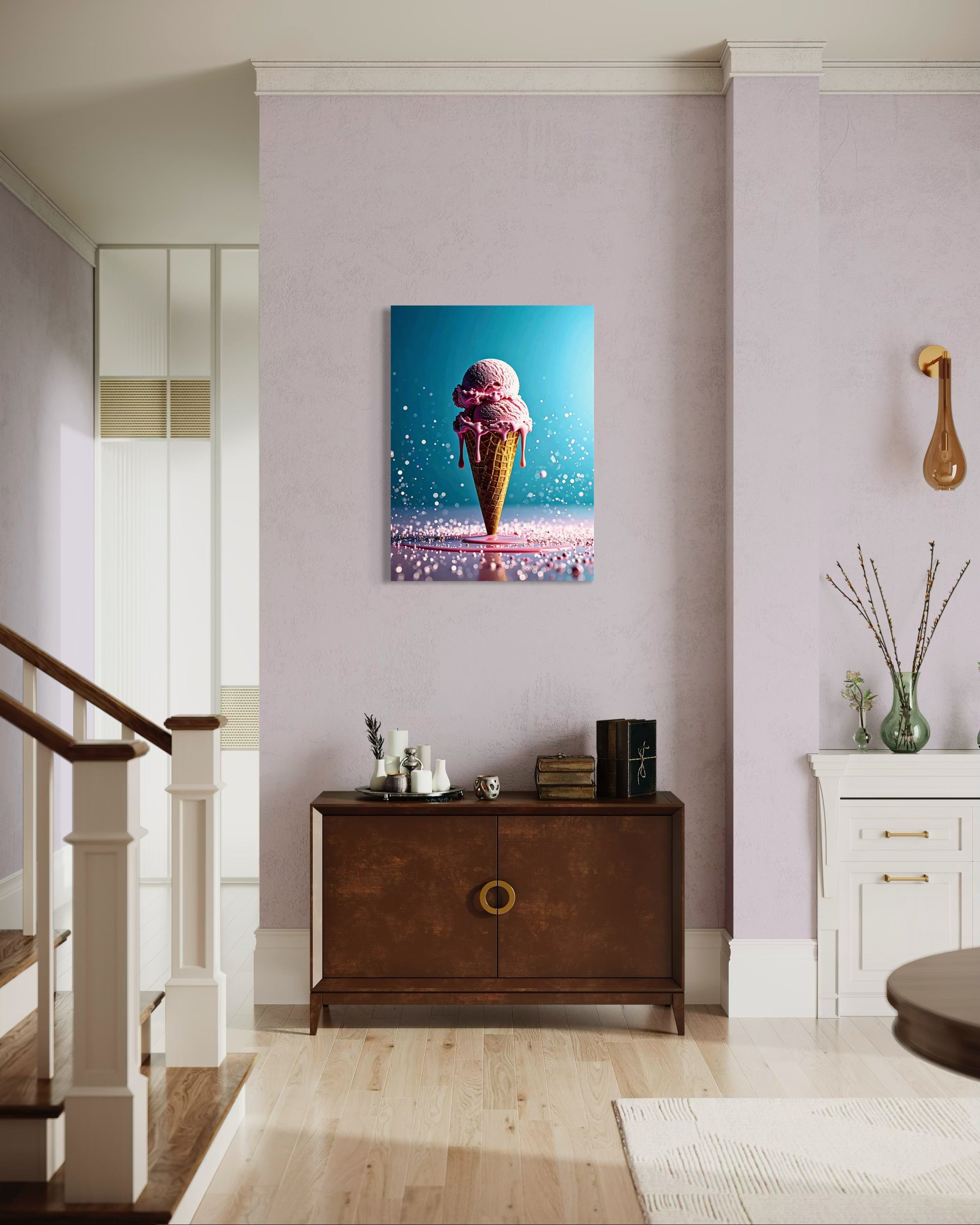 Strawberry Ice Cream Double Scoop Museum Print