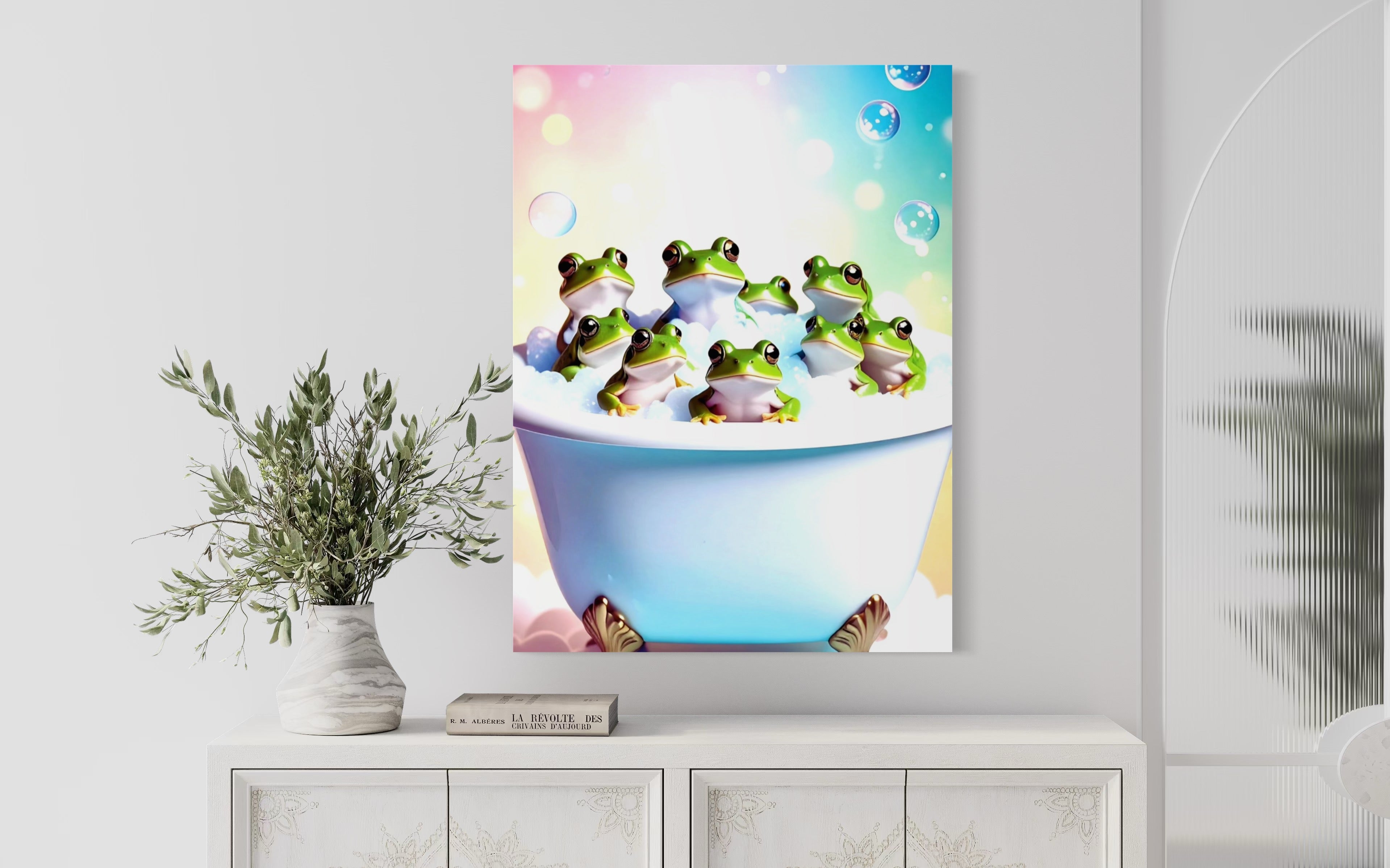 Froggy Bubble Bath Museum Print