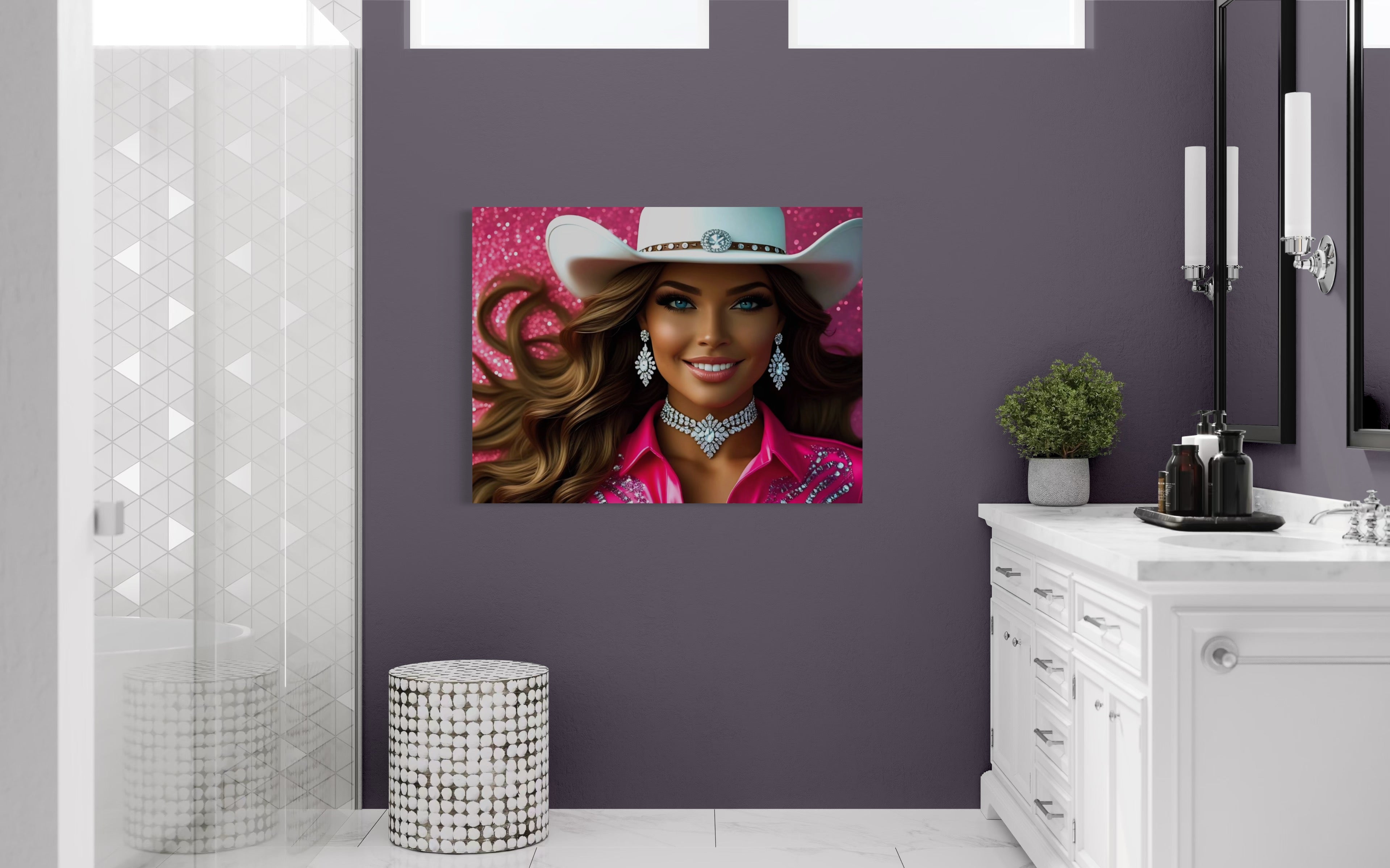 Cowgirl Princess - Brown Hair Museum Print