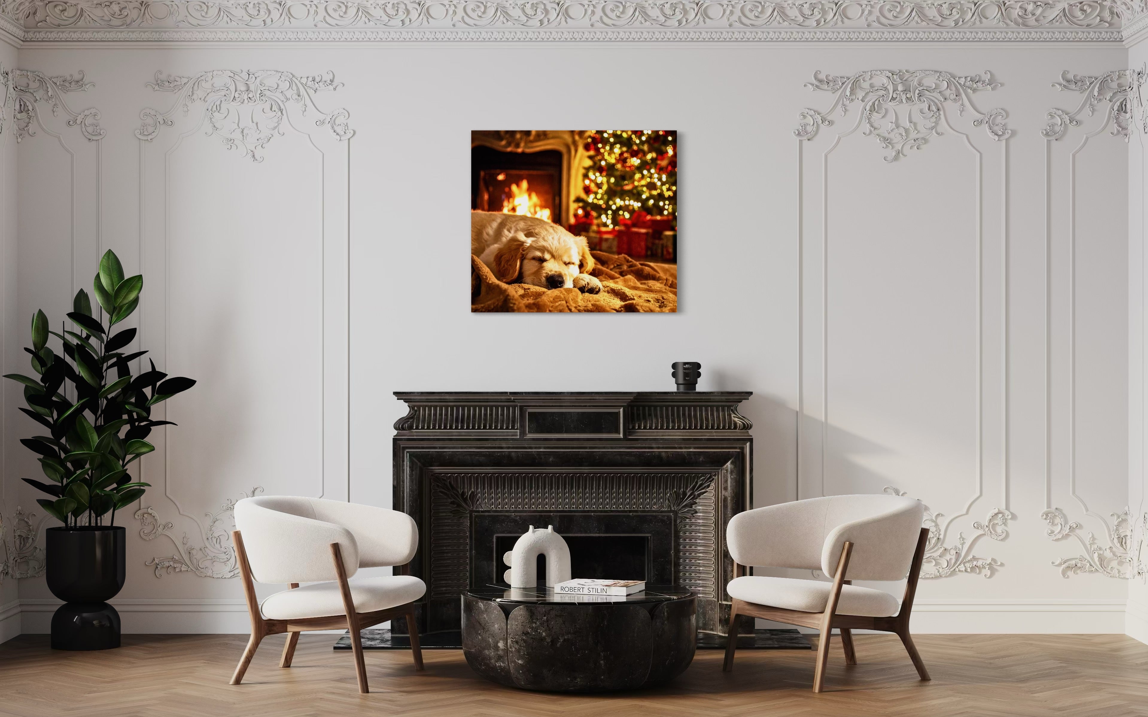 Magic Christmas Golden Retriever Puppy Dreams