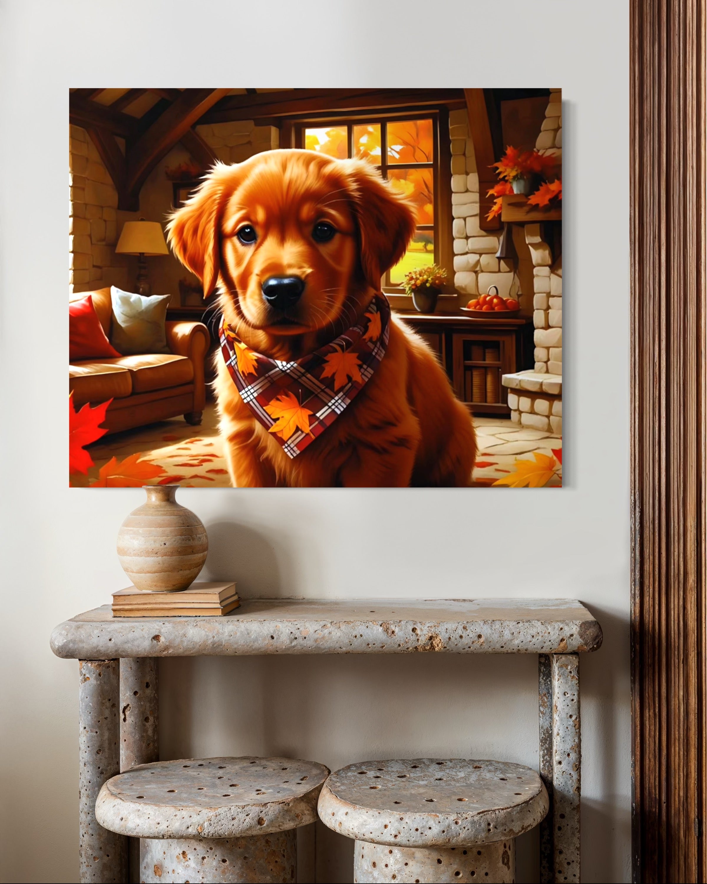 Autumn Red Golden Retriever Puppy