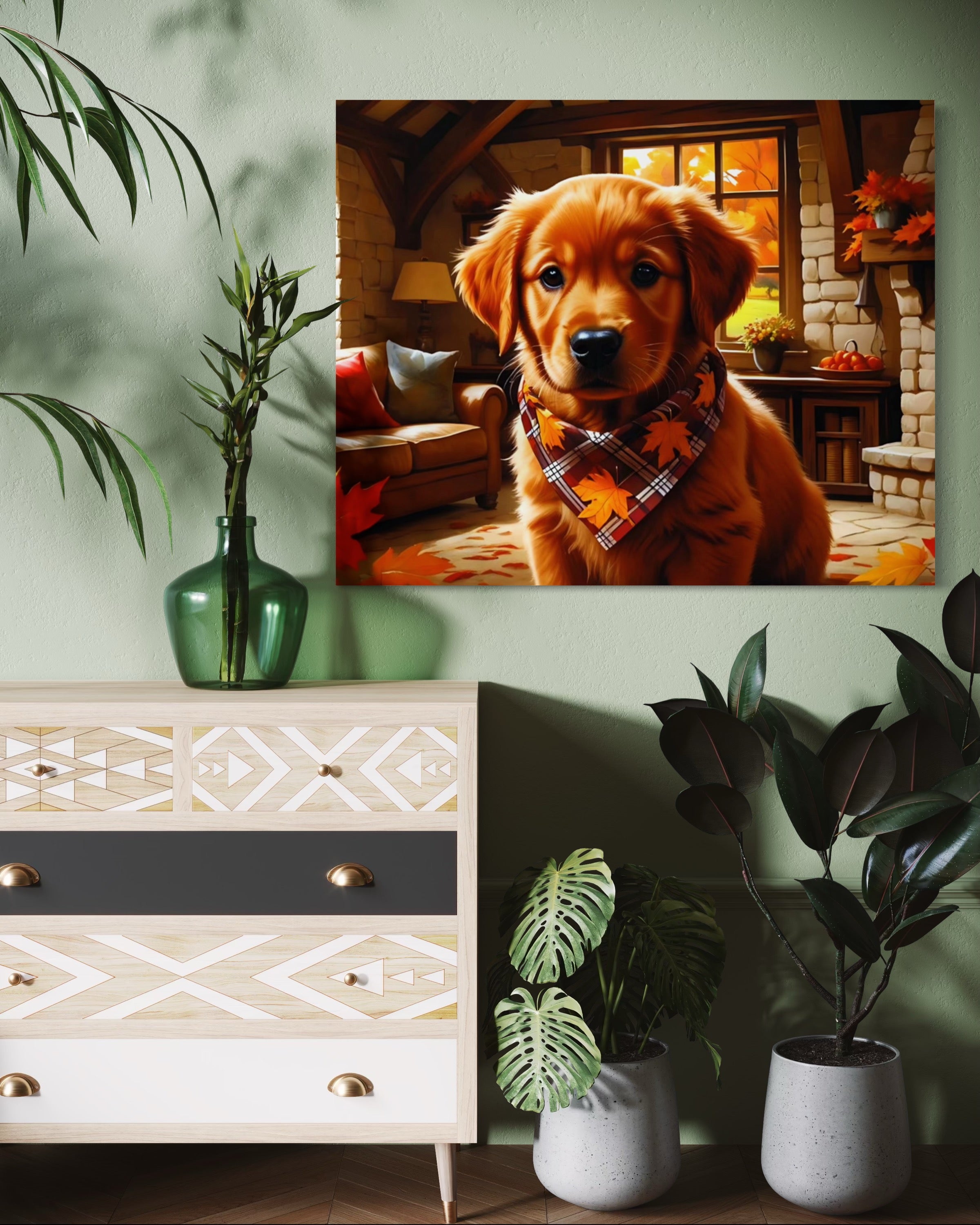Autumn Red Golden Retriever Puppy