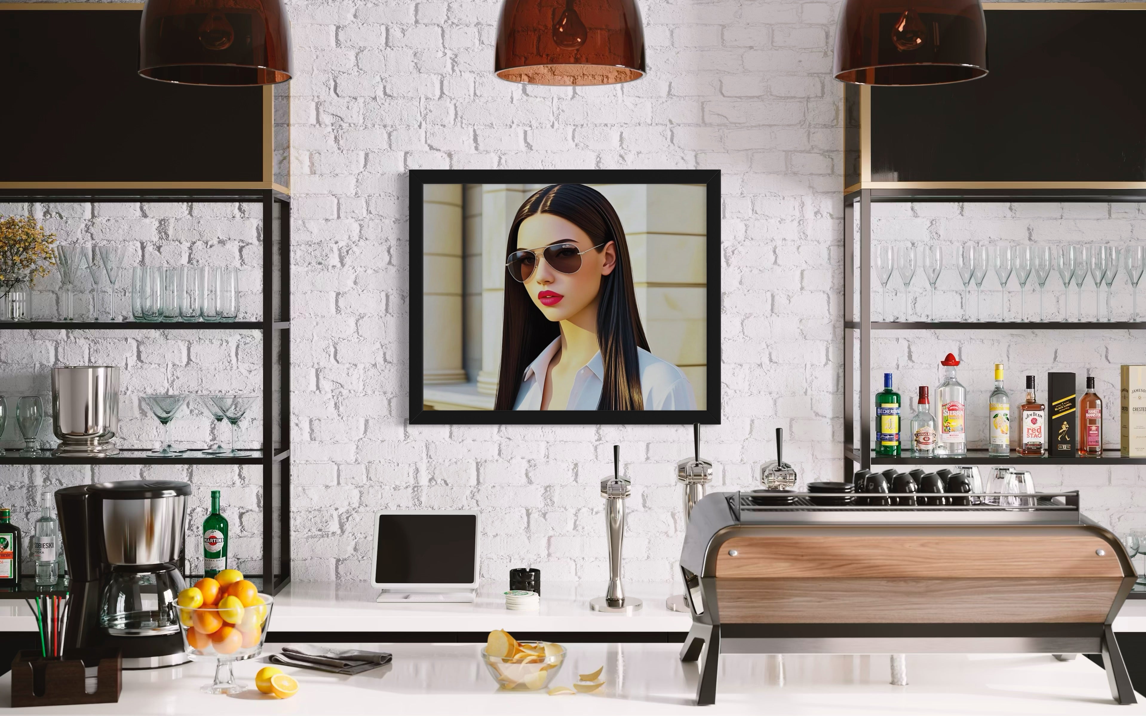 Business Babe with Sunglasses Museum Print