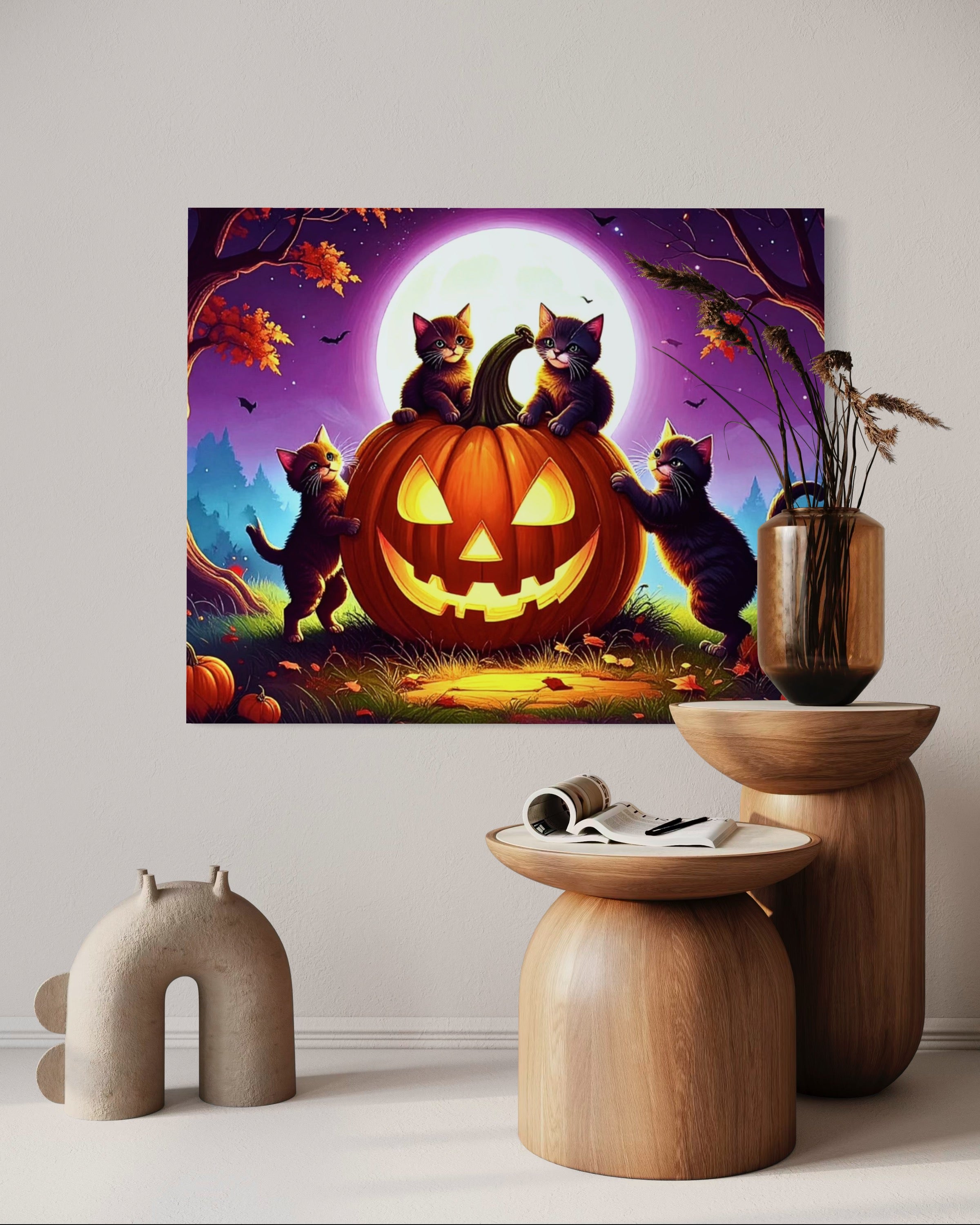 Cats on a Jack O Lantern