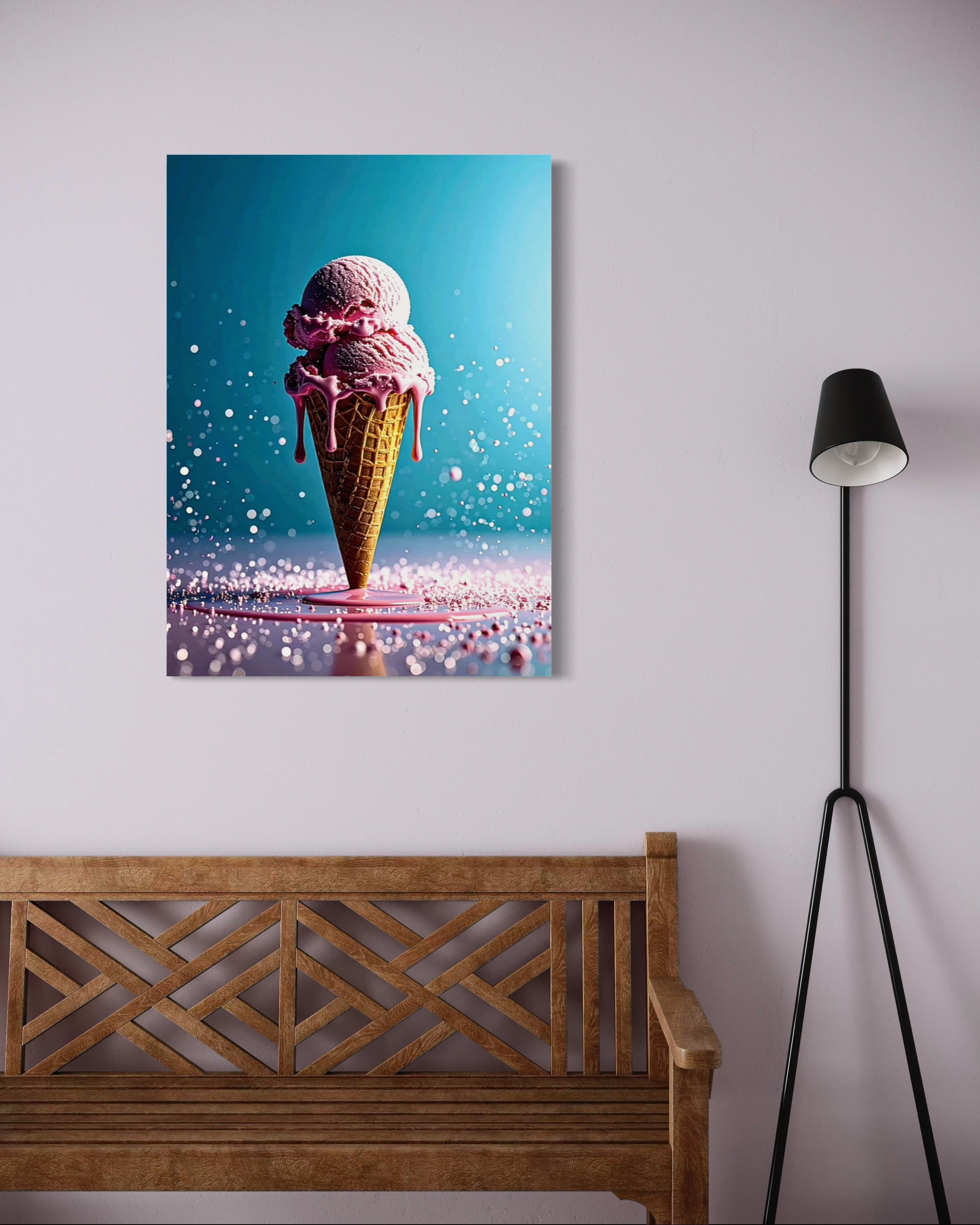 Strawberry Ice Cream Double Scoop Museum Print