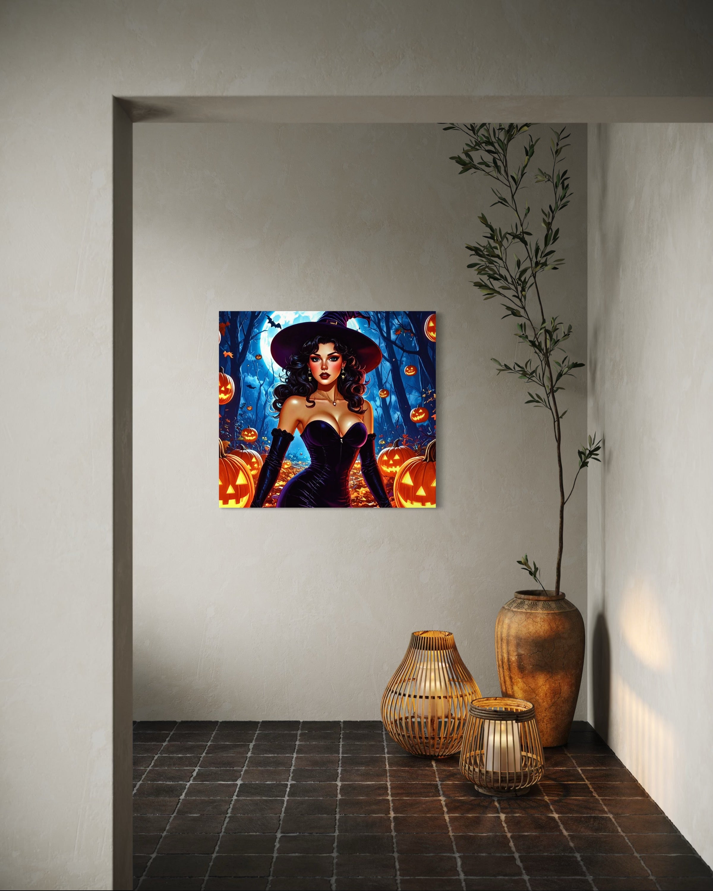 Retro 1950's Brunette Witch Museum Print
