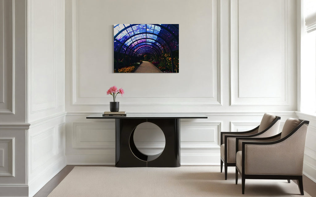 Fall Botanical Garden with Mosaic Stain Glass Ceiling Museum Print