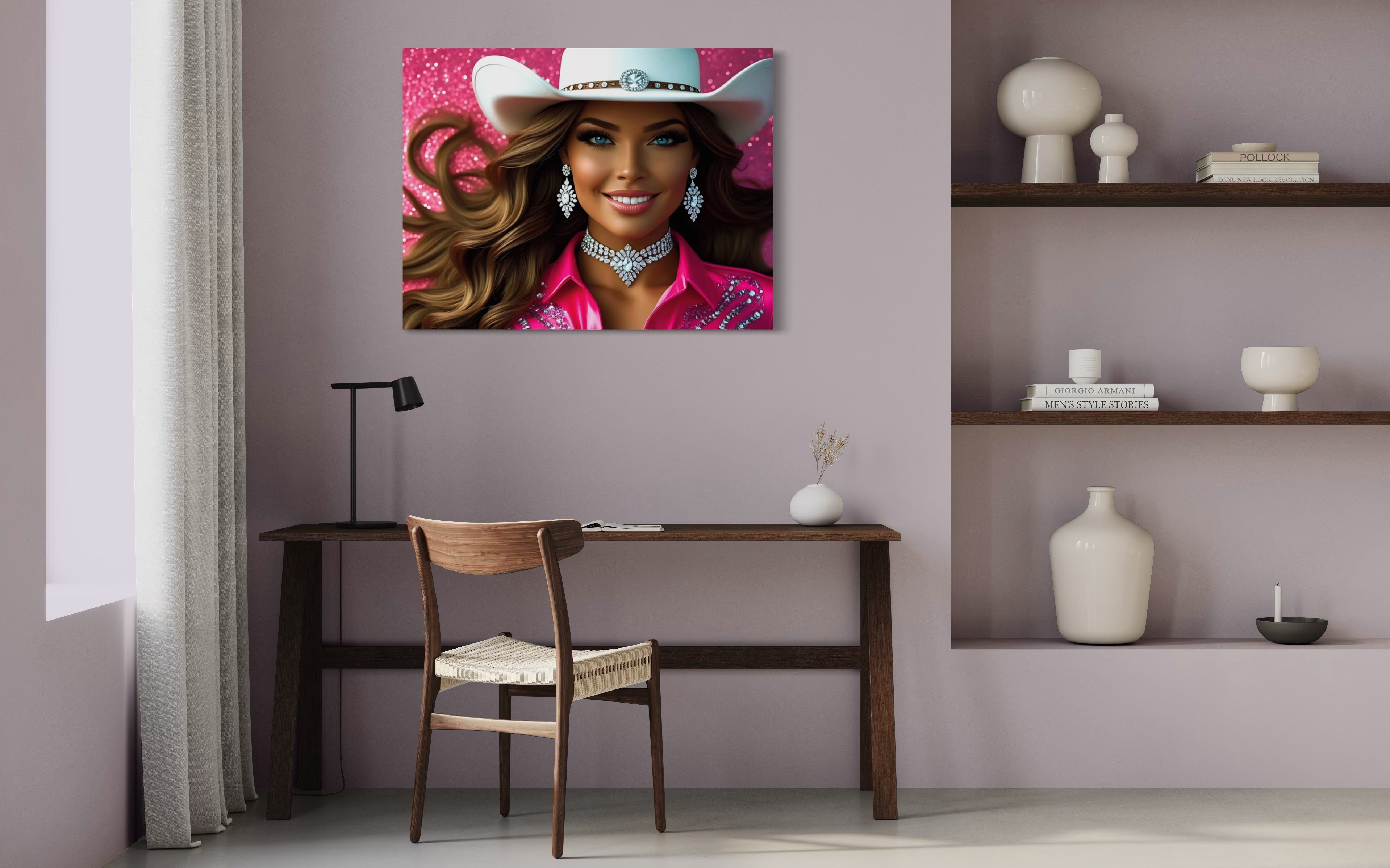 Cowgirl Princess - Brown Hair Museum Print