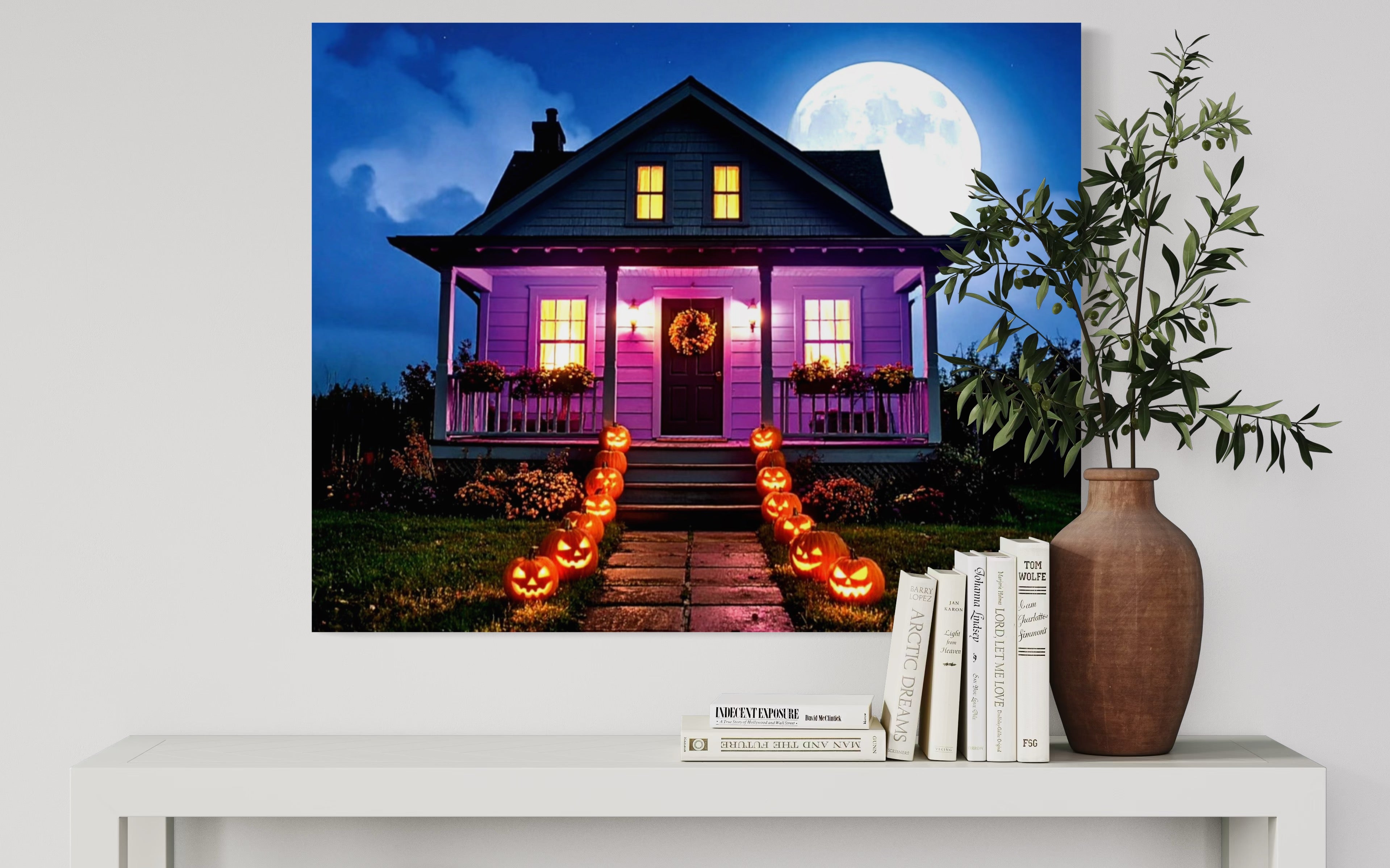 Halloween House in Moonlight