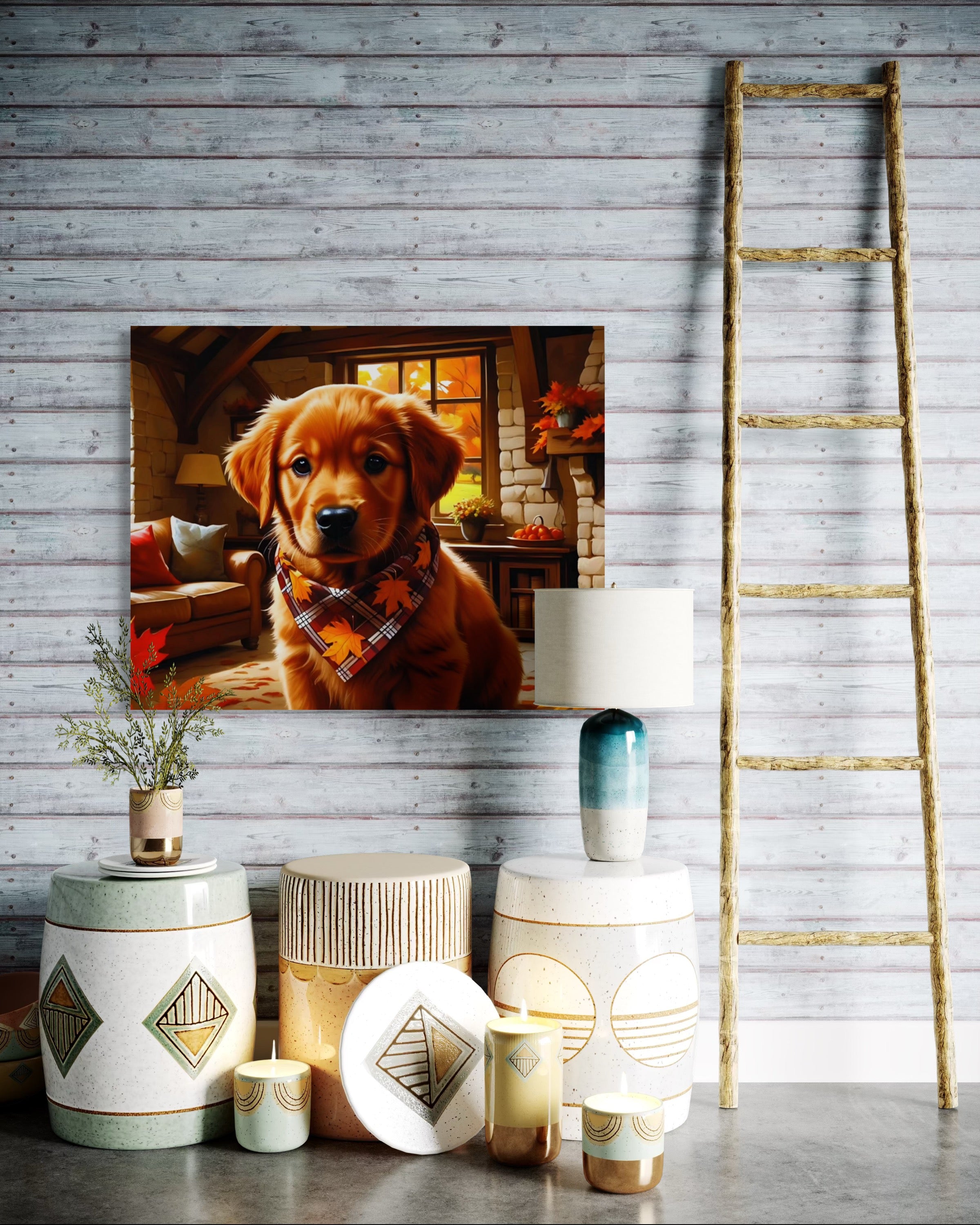 Autumn Red Golden Retriever Puppy
