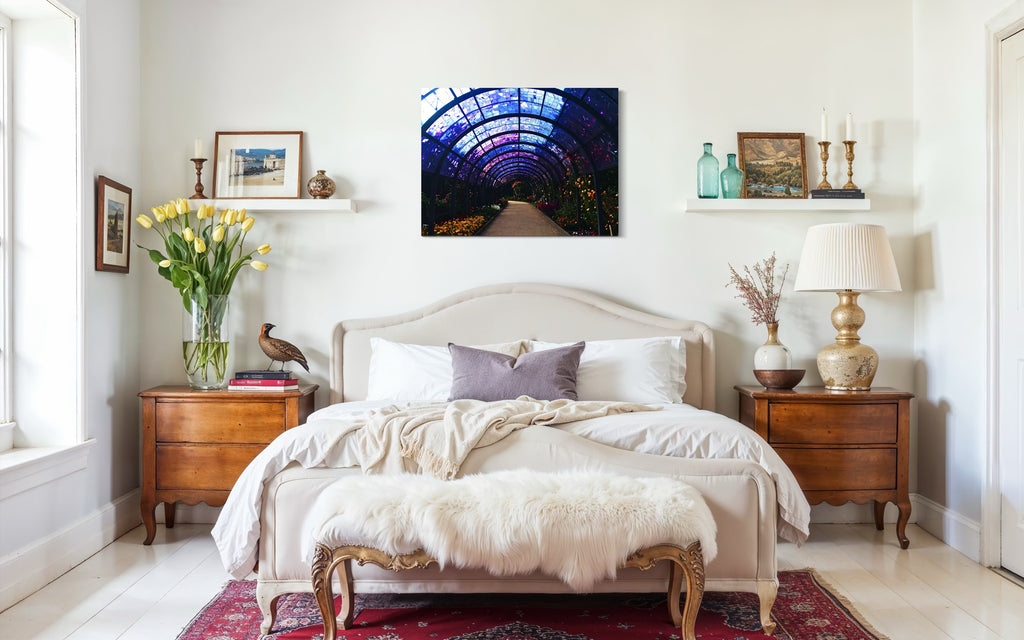 Fall Botanical Garden with Mosaic Stain Glass Ceiling Museum Print