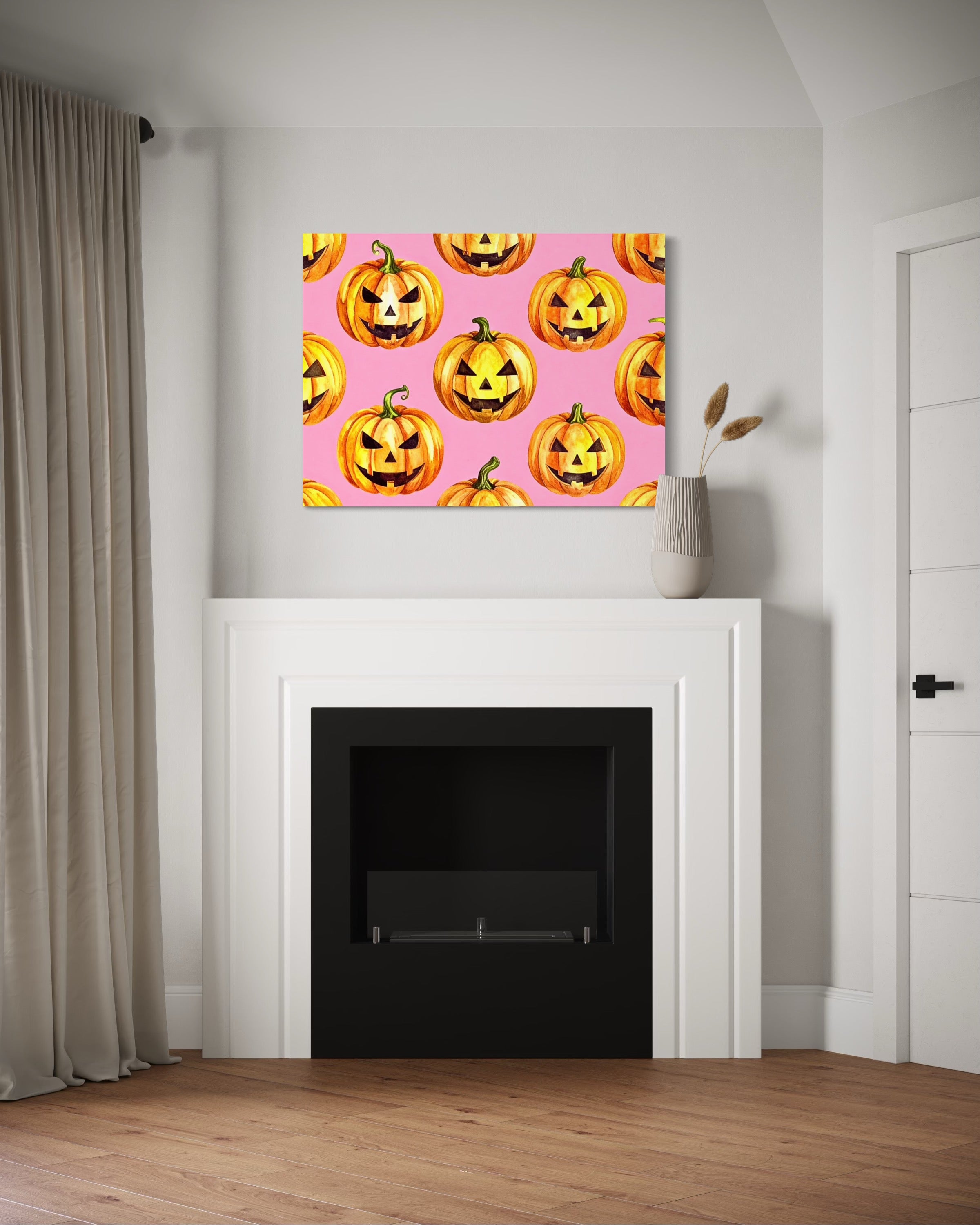 Jack O Lantern Pattern on Pink