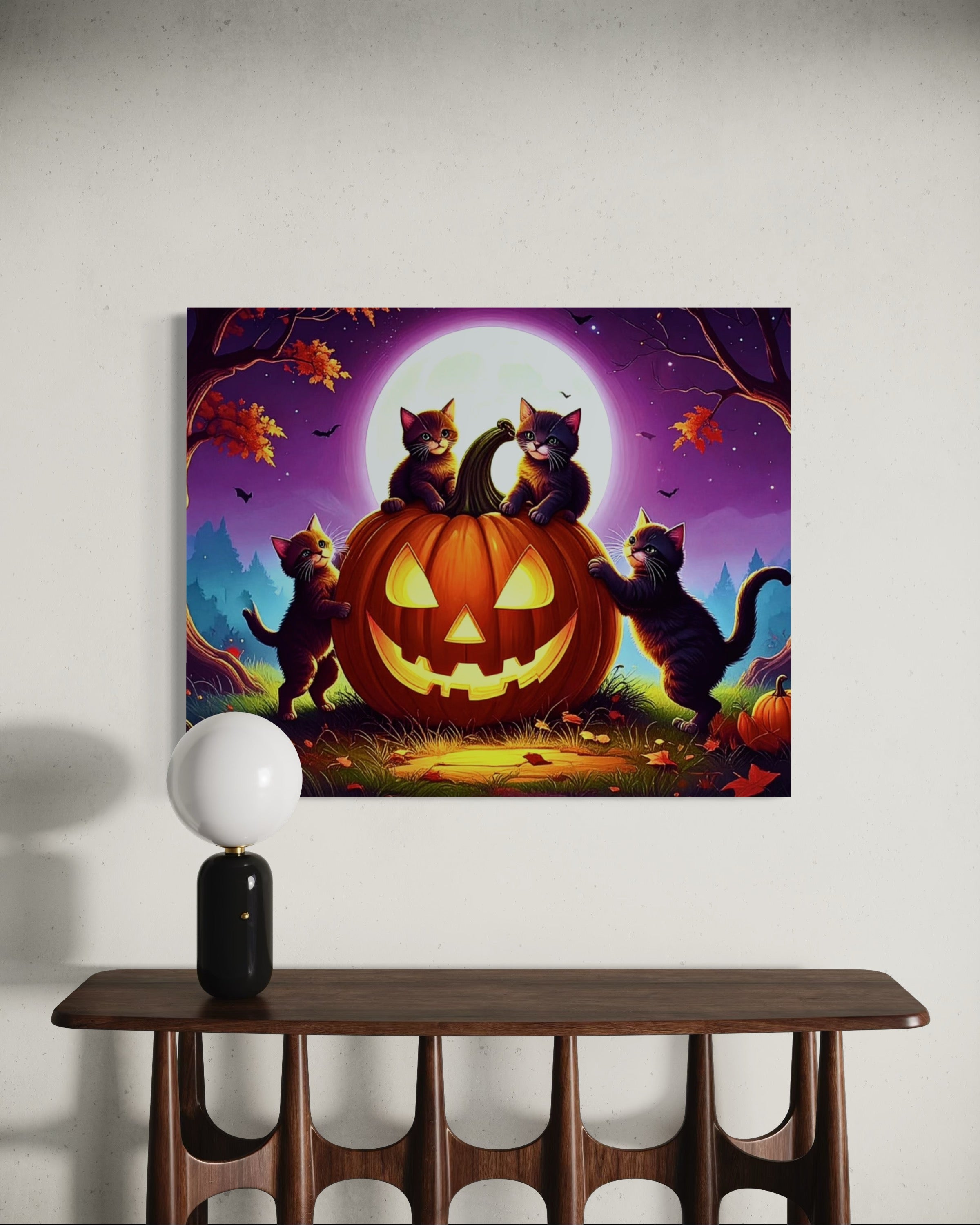 Cats on a Jack O Lantern