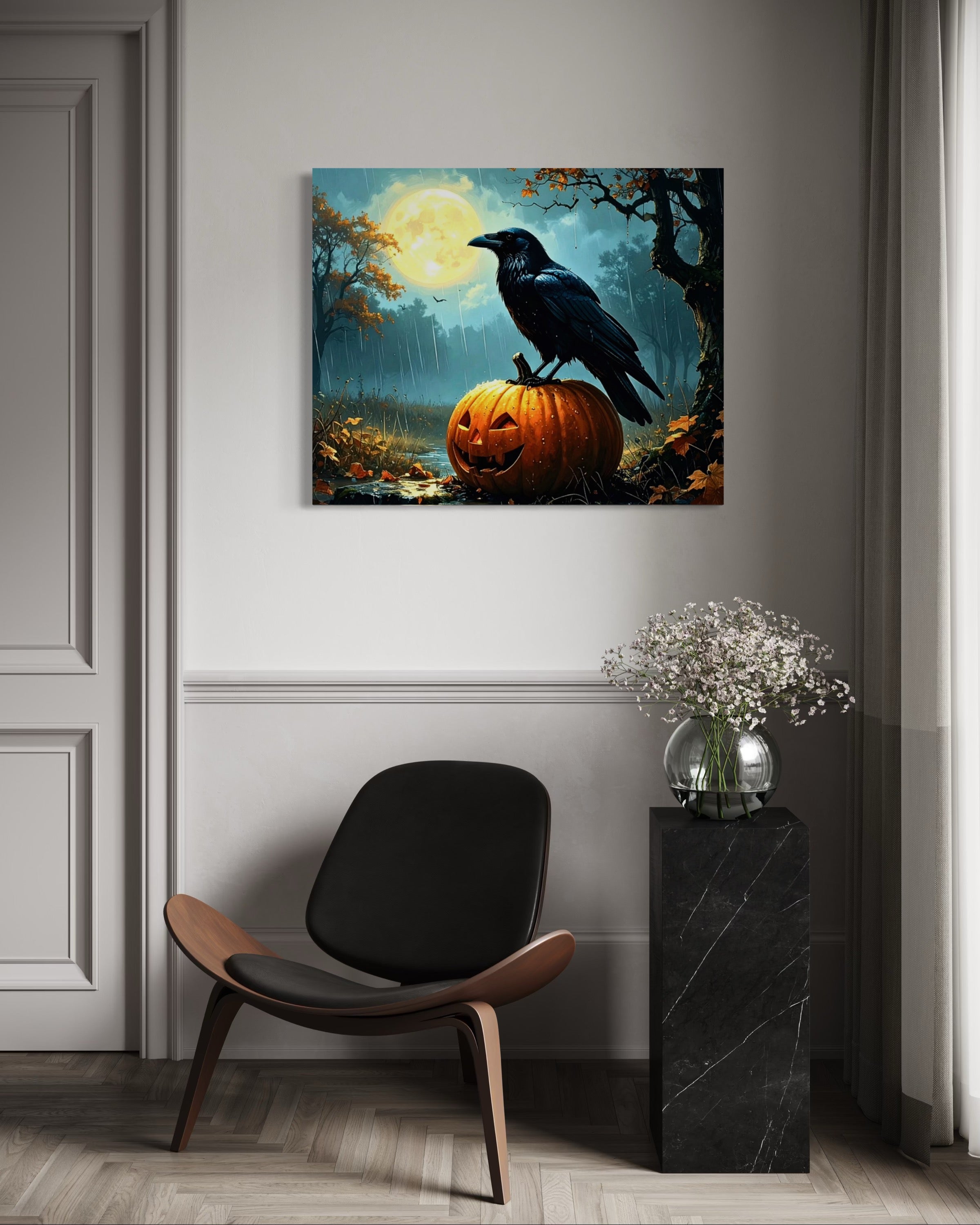 Crow on Jack O Lantern