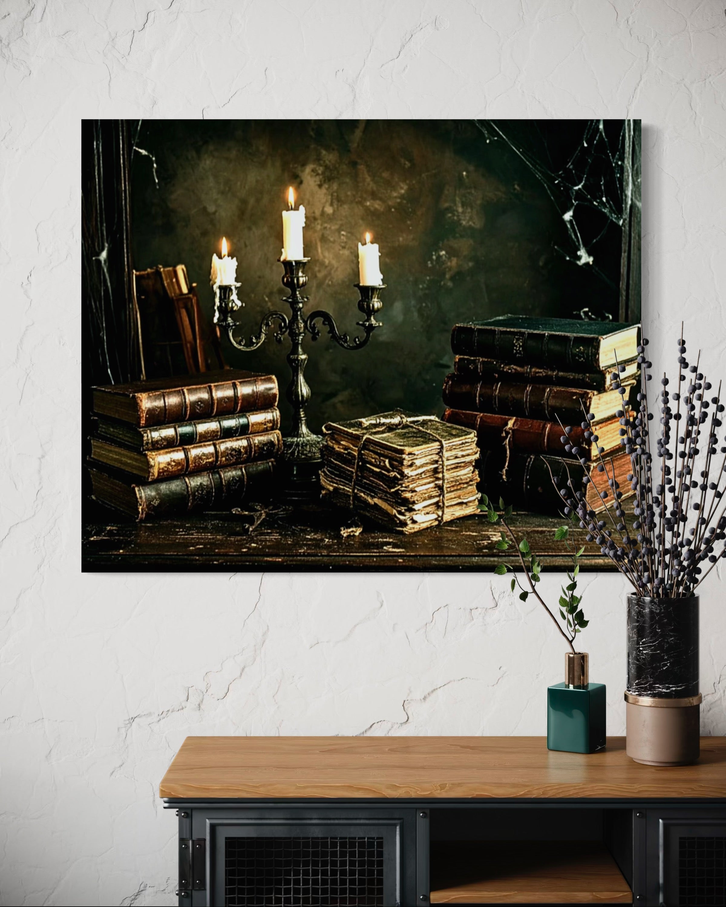 Vintage Candelabra and Books