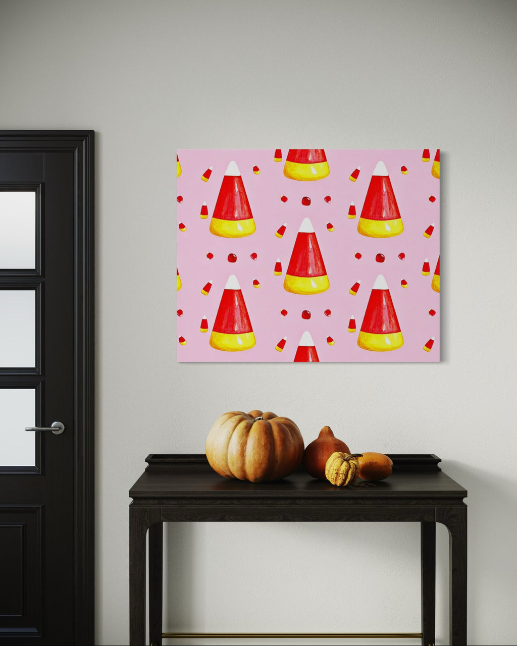 Candy Corn Pattern on Pink