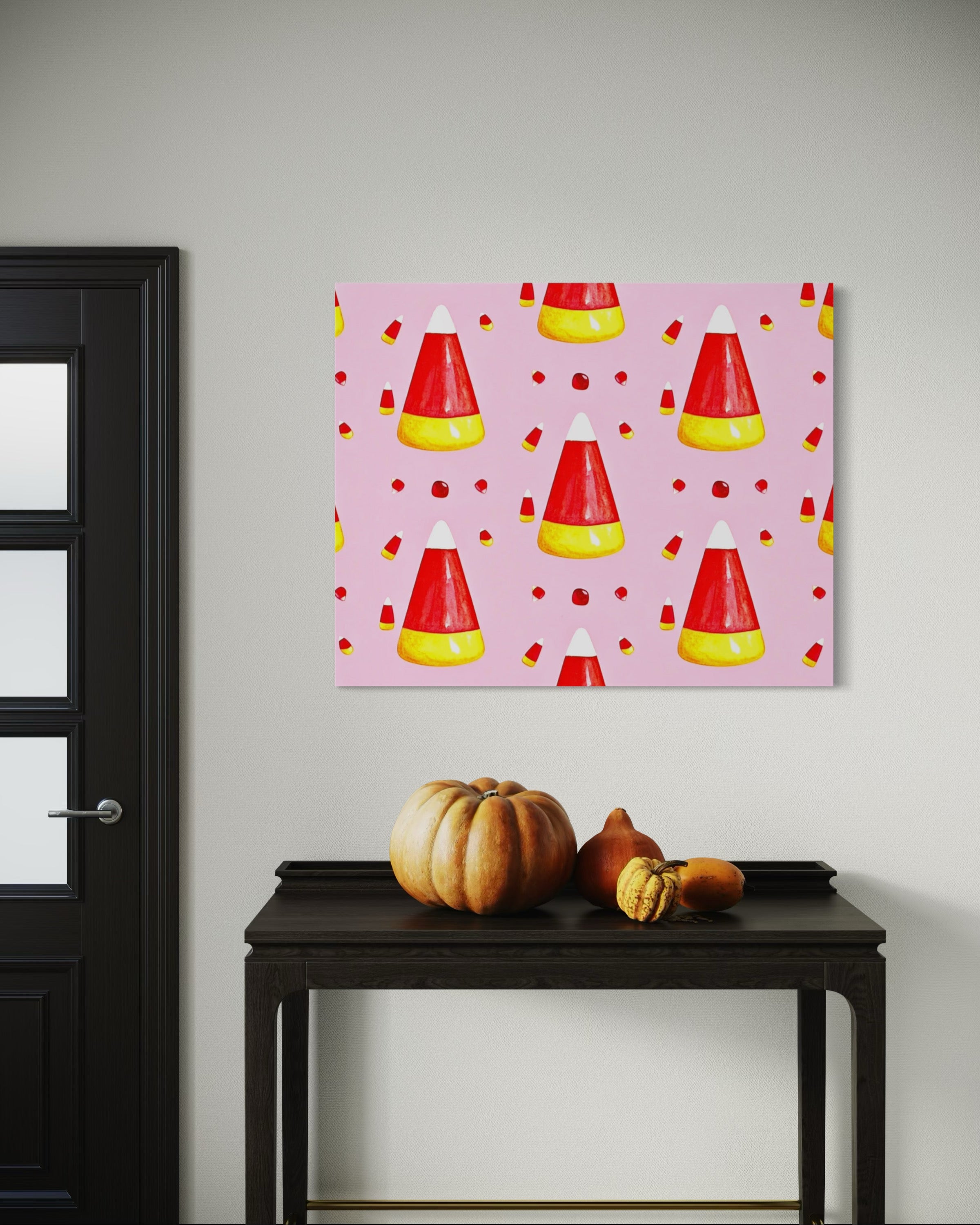 Candy Corn Pattern on Pink