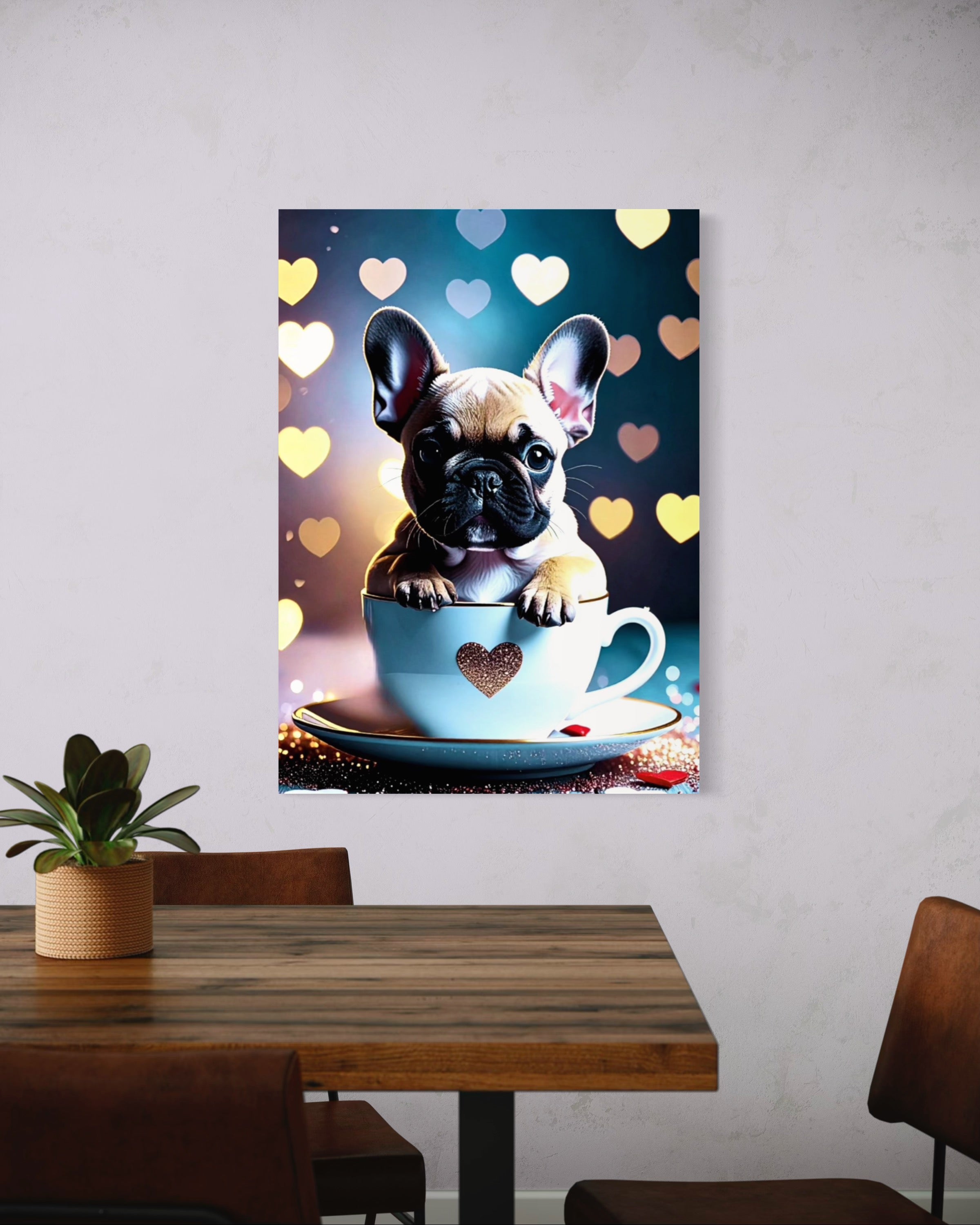 Tea Cup Frenchie Puppy Museum Print