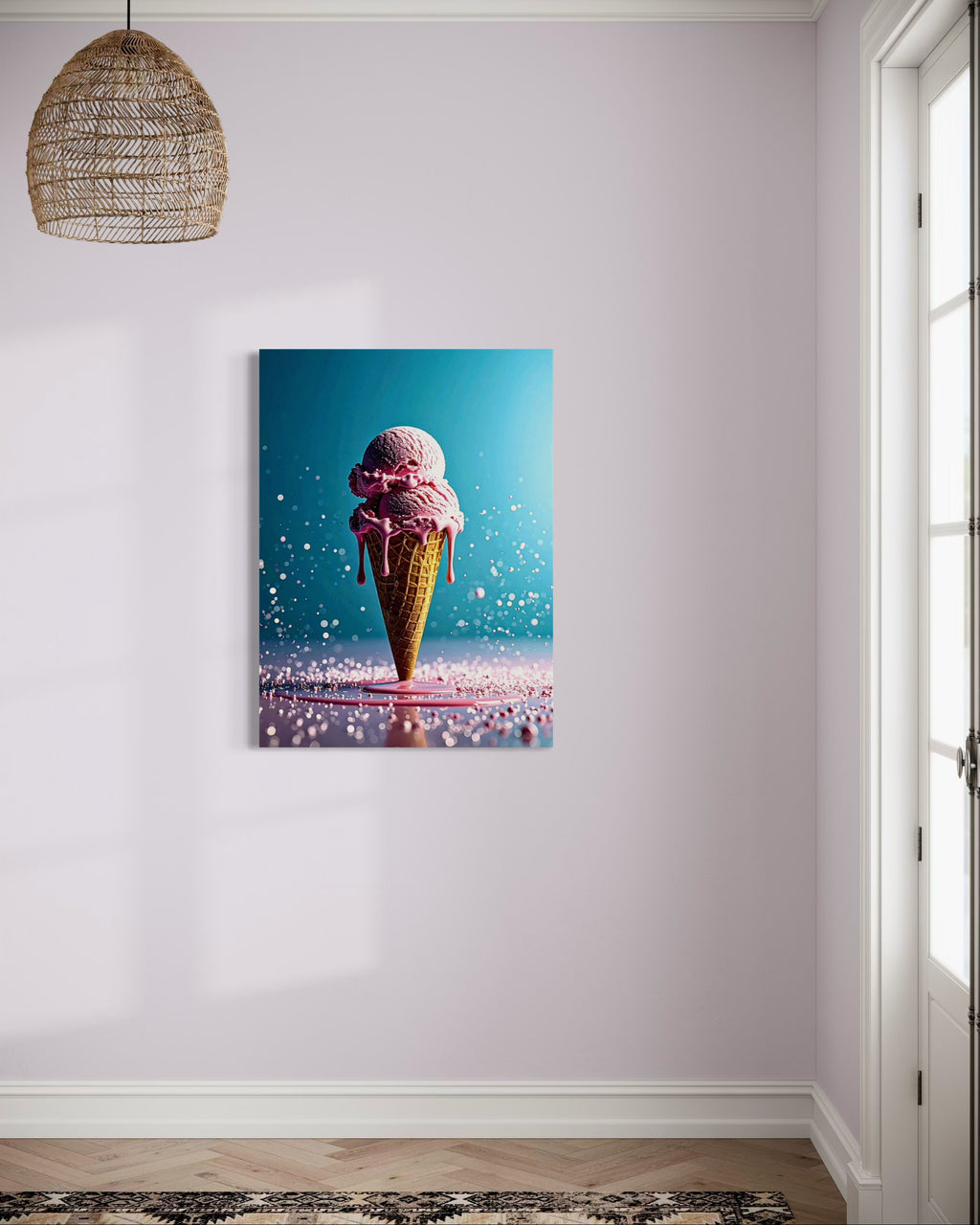 Strawberry Ice Cream Double Scoop Museum Print