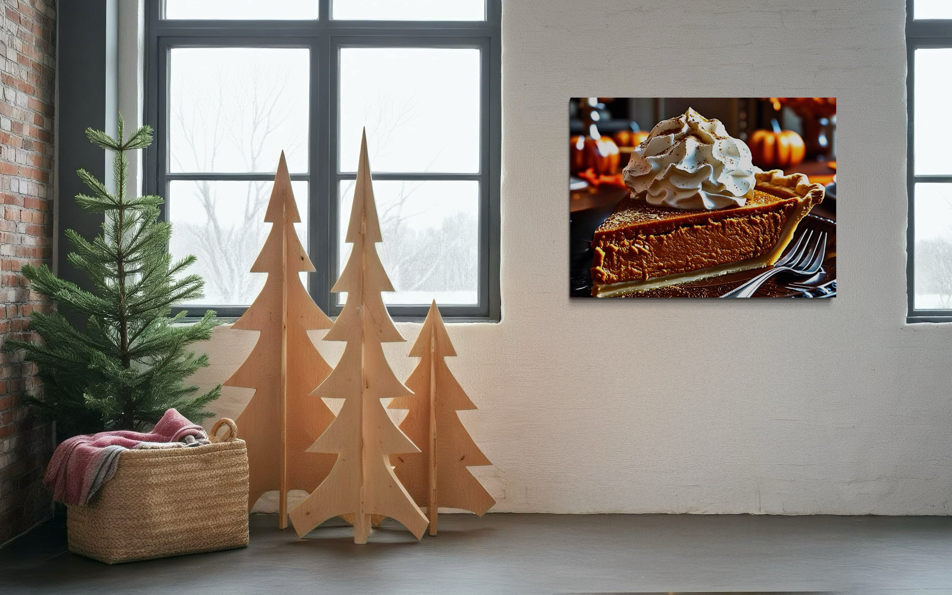 Pumpkin Pie Slice topped with Whipped Cream and Nutmeg