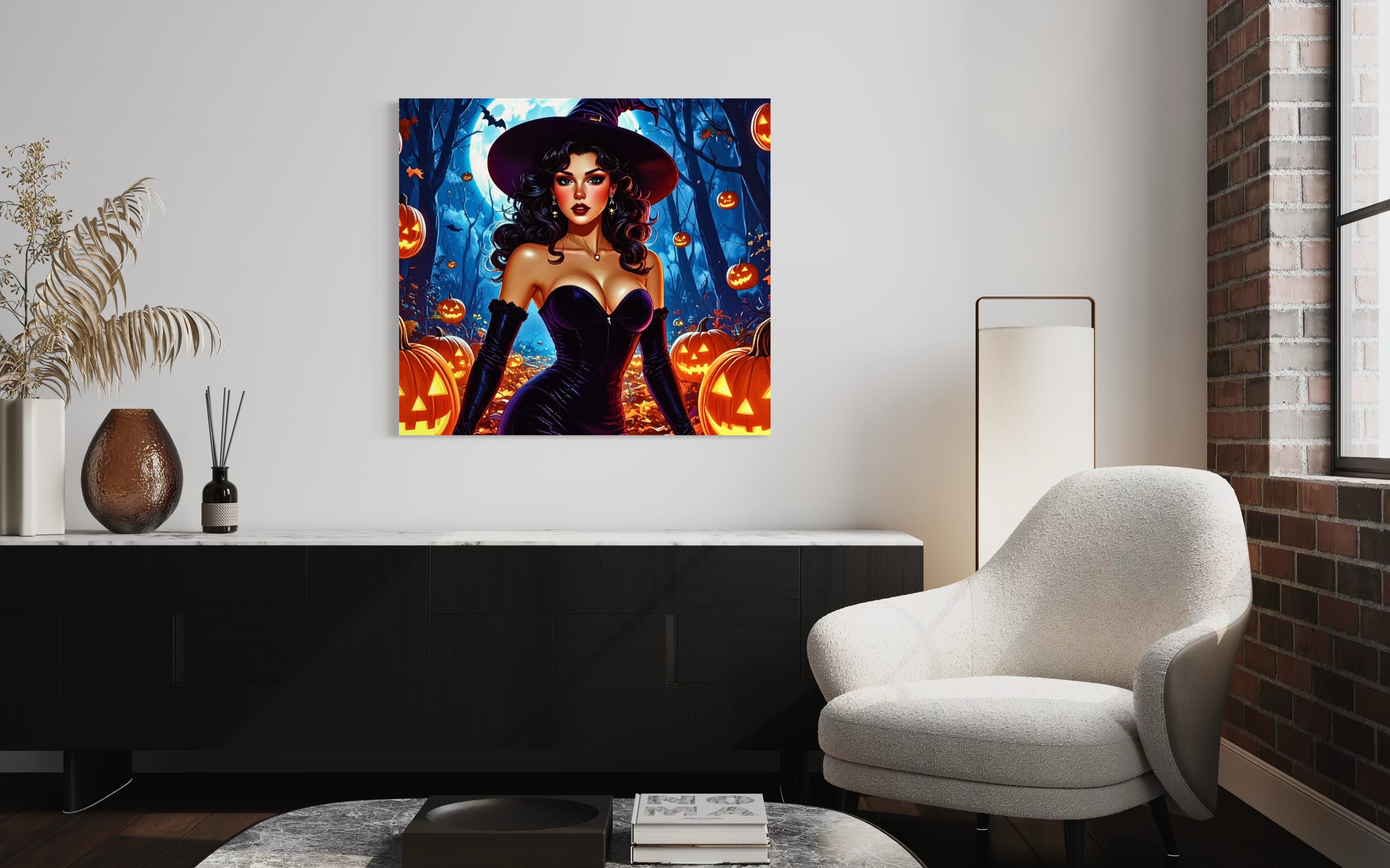 Retro 1950's Brunette Witch Museum Print