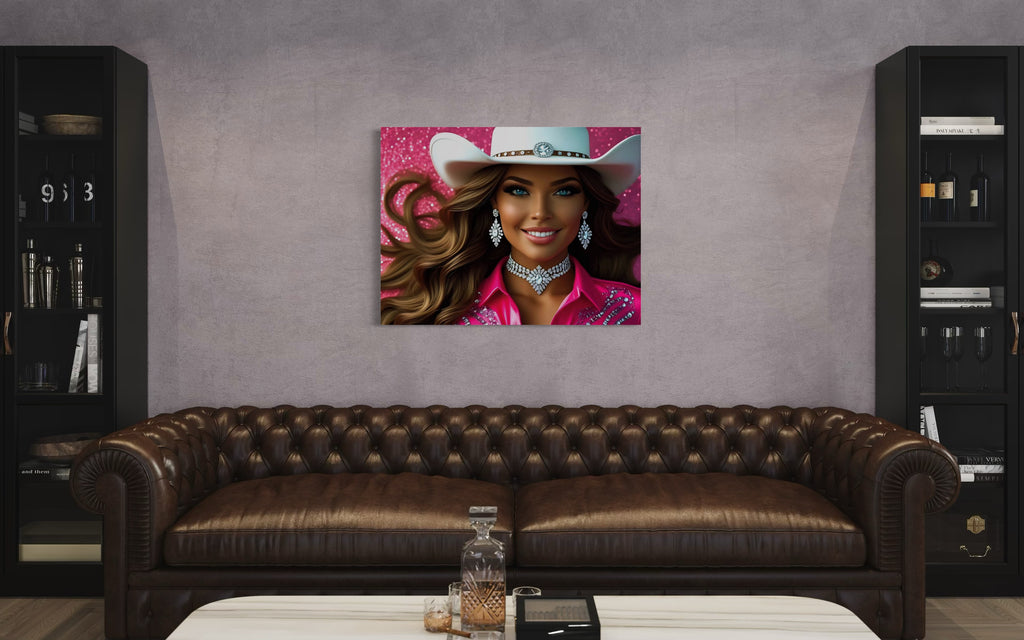 Cowgirl Princess - Brown Hair Museum Print
