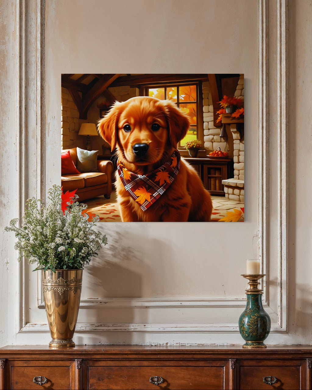 Autumn Red Golden Retriever Puppy