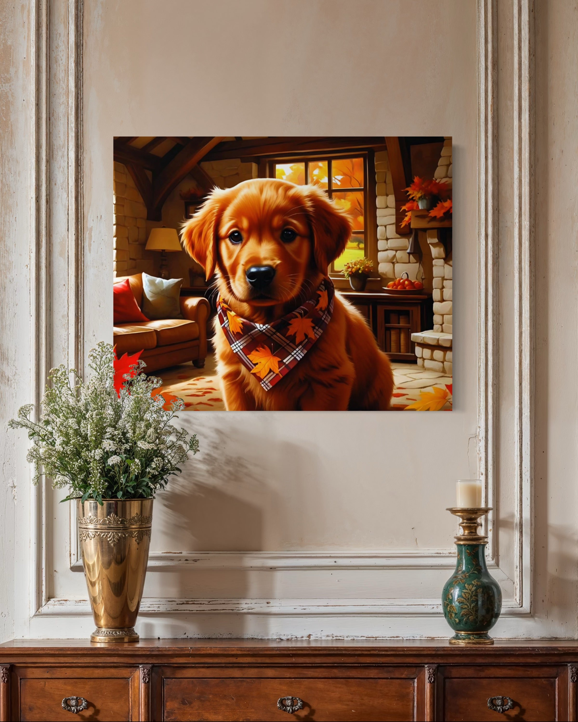 Autumn Red Golden Retriever Puppy