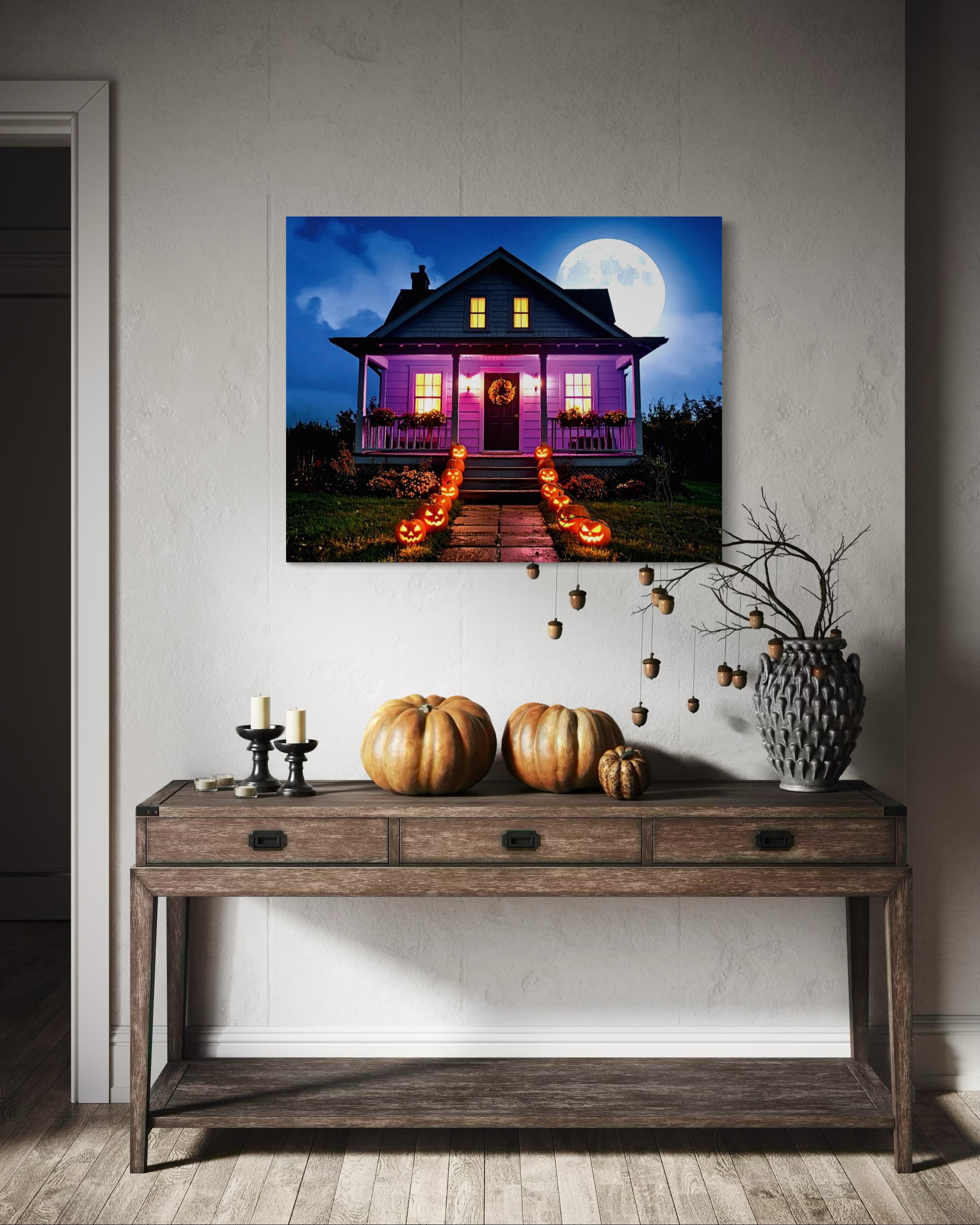 Halloween House in Moonlight