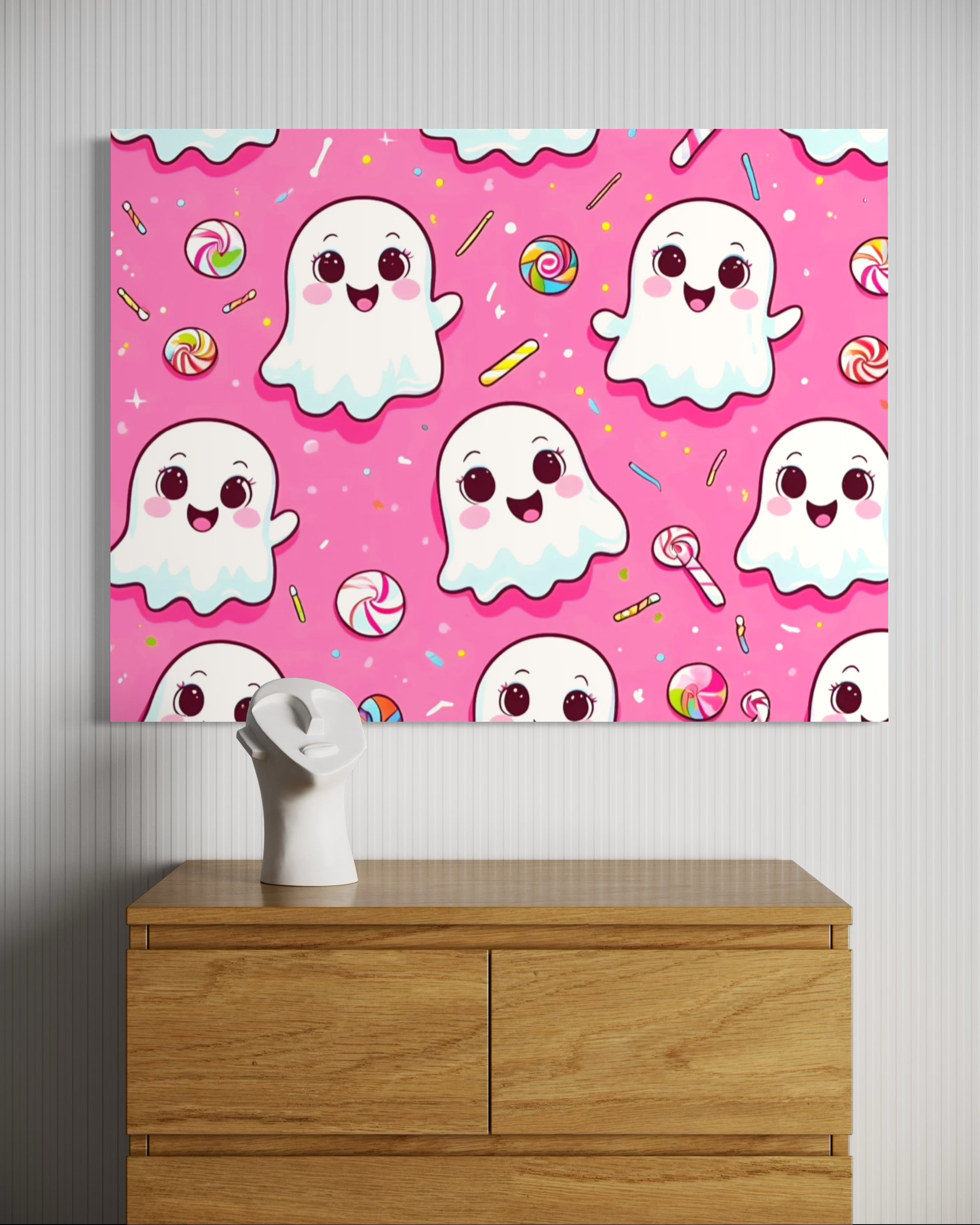Ghost and Candy Pattern on Pink