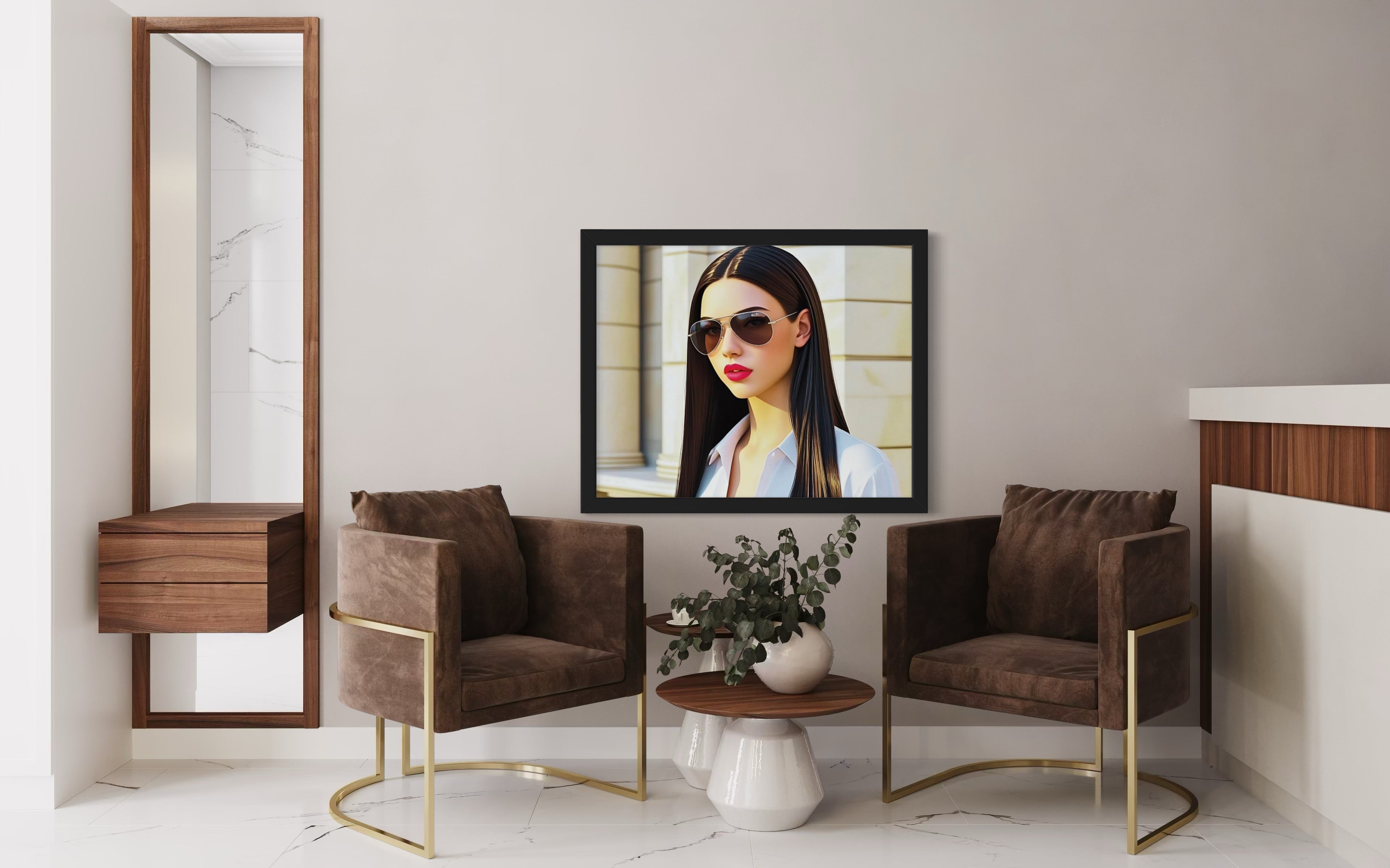 Business Babe with Sunglasses Museum Print