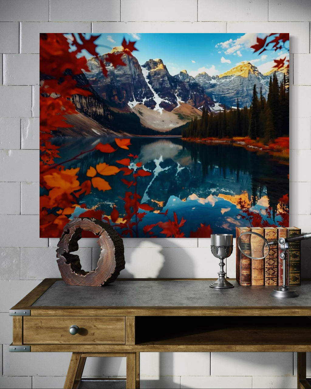 Fall Landscape of the Canadian Rockies Museum Print
