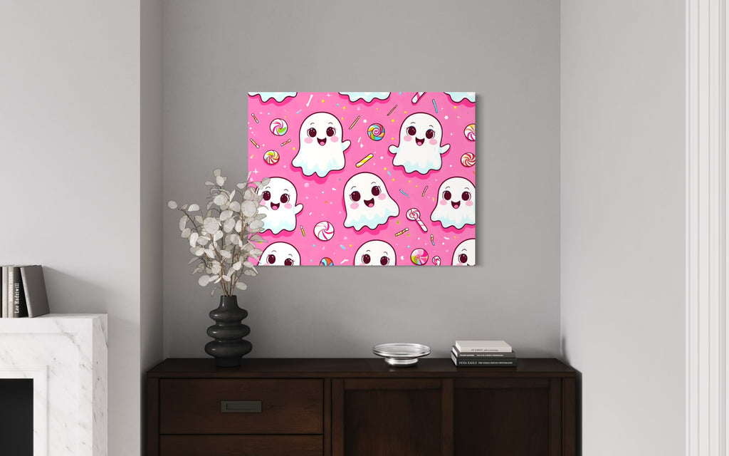 Ghost and Candy Pattern on Pink