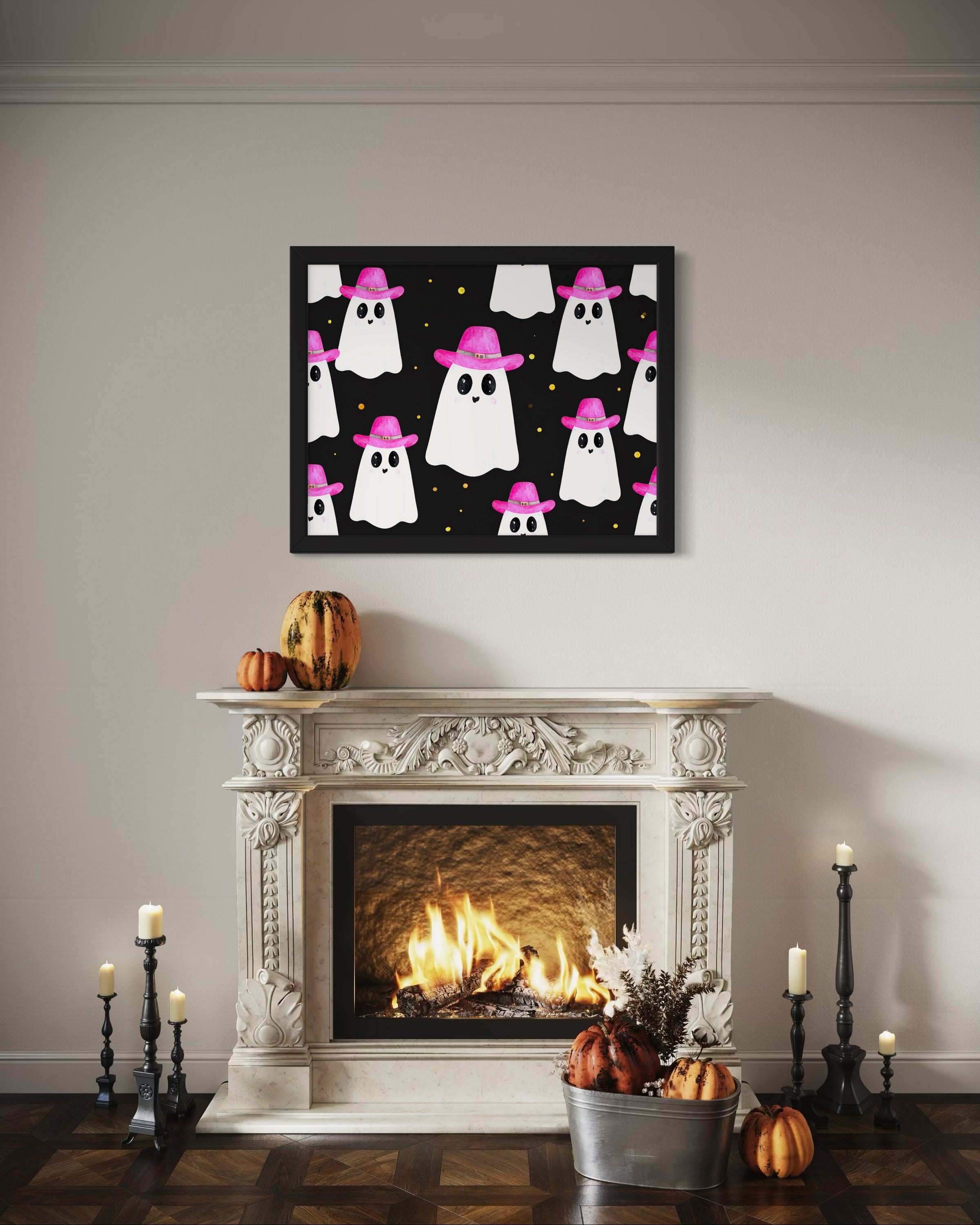Howdy Ghosts Pattern Wall art