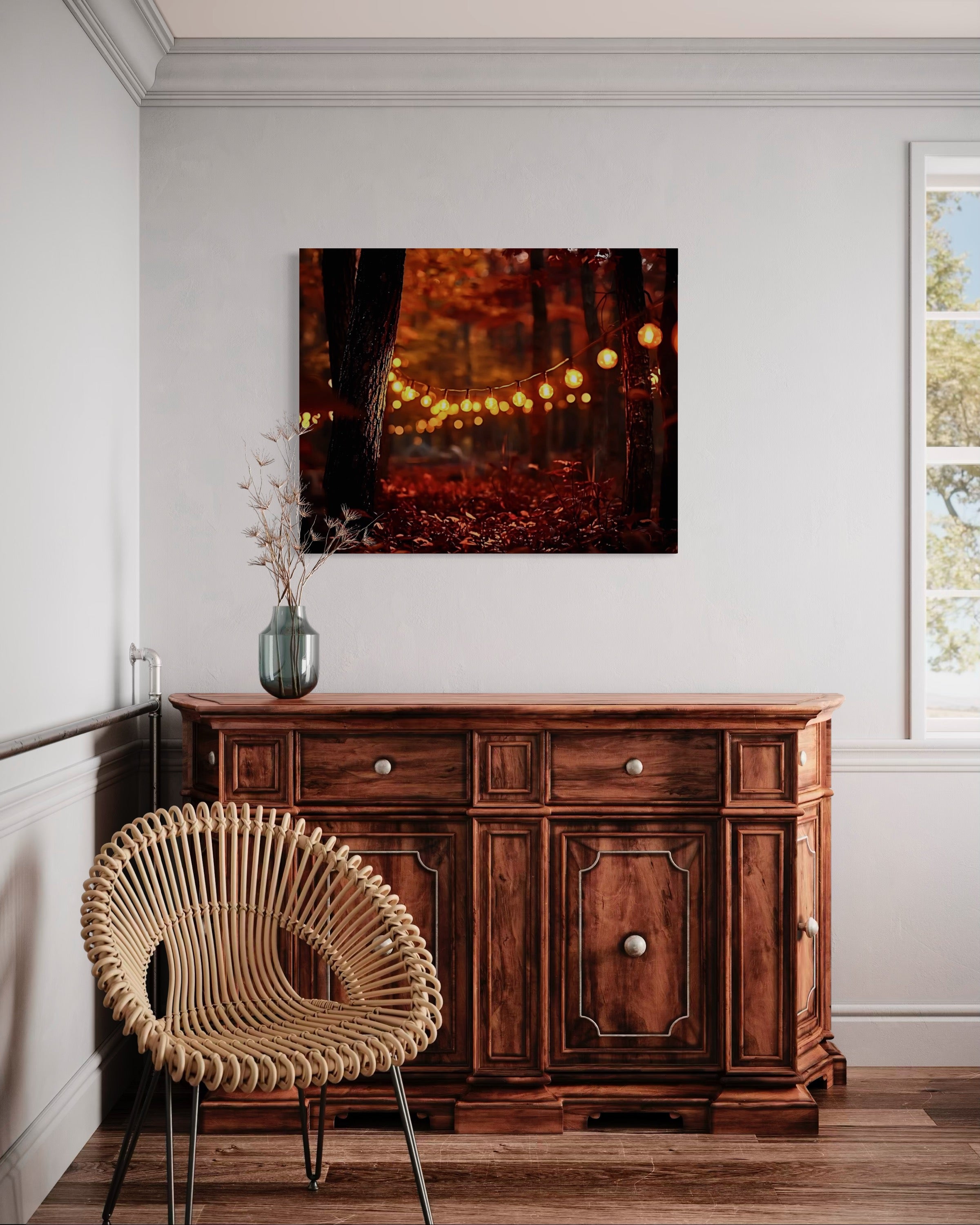Lights in the Fall Forest Museum Print