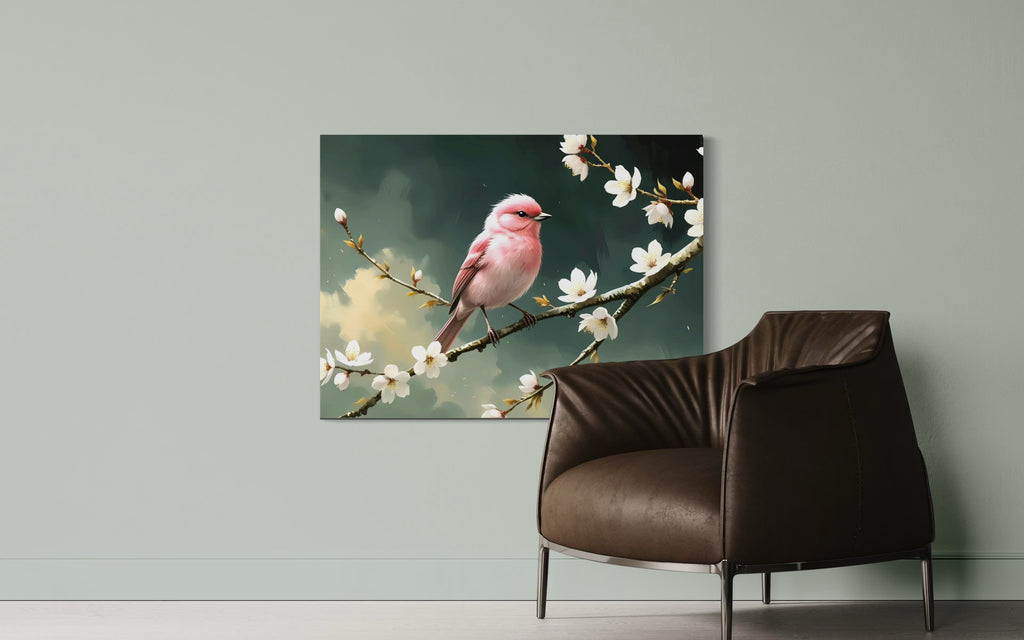 Bubblegum Bird with Blossoms Museum Print
