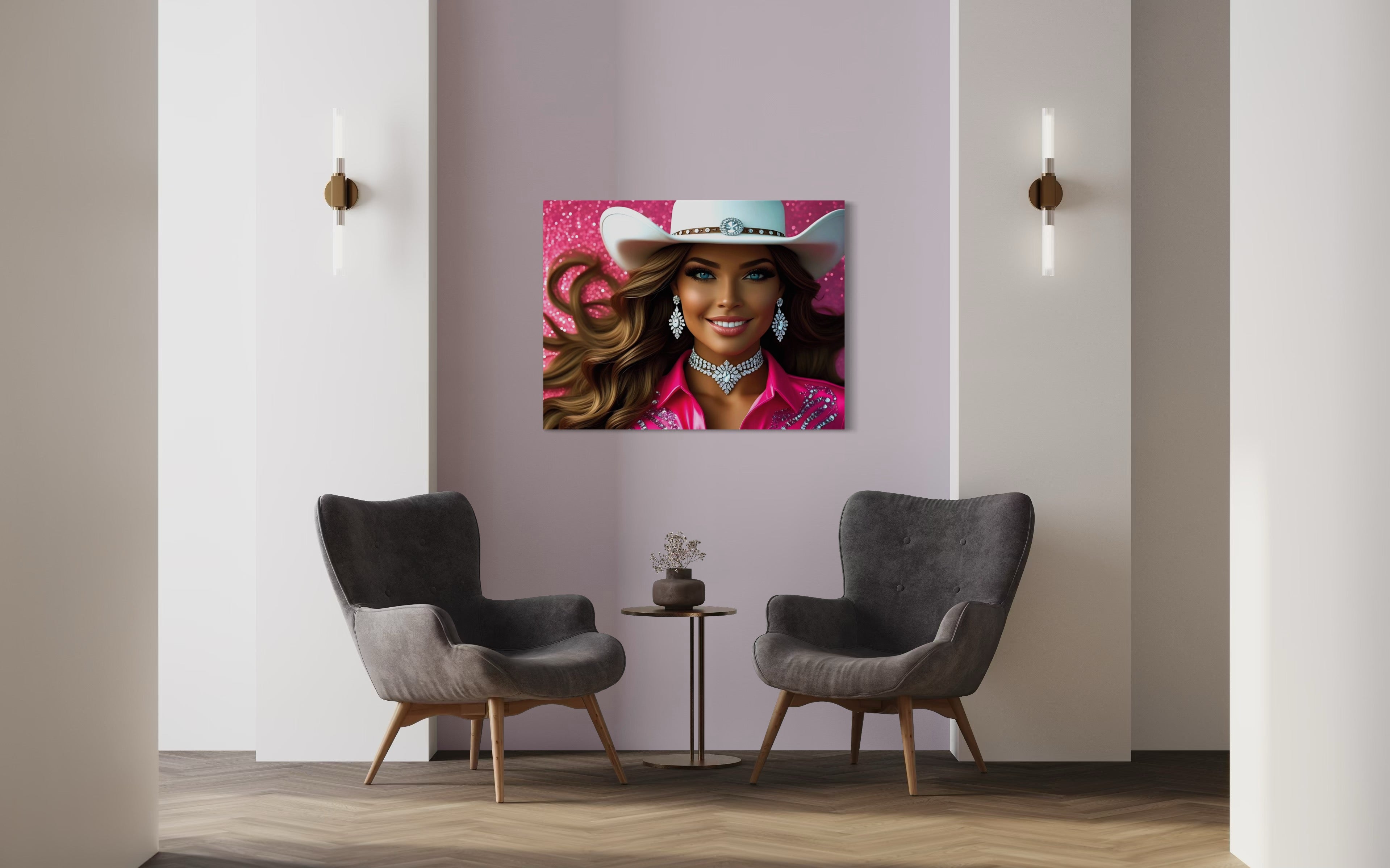 Cowgirl Princess - Brown Hair Museum Print